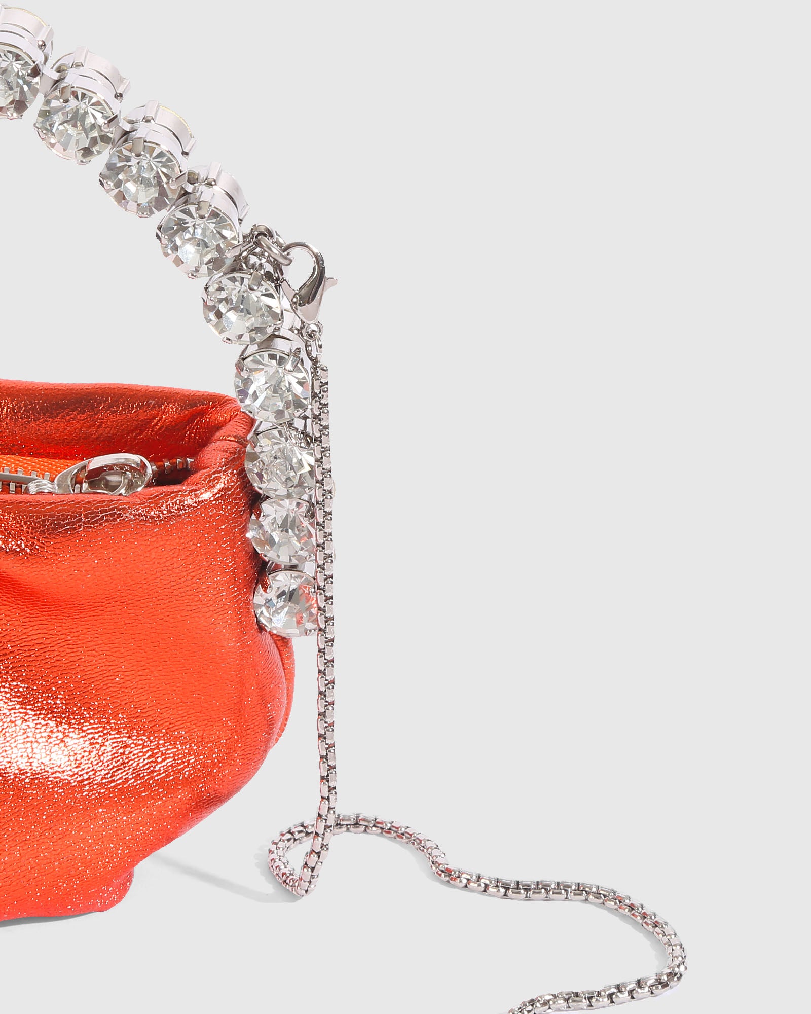 Orange Metallic Micro Eternity Clutch