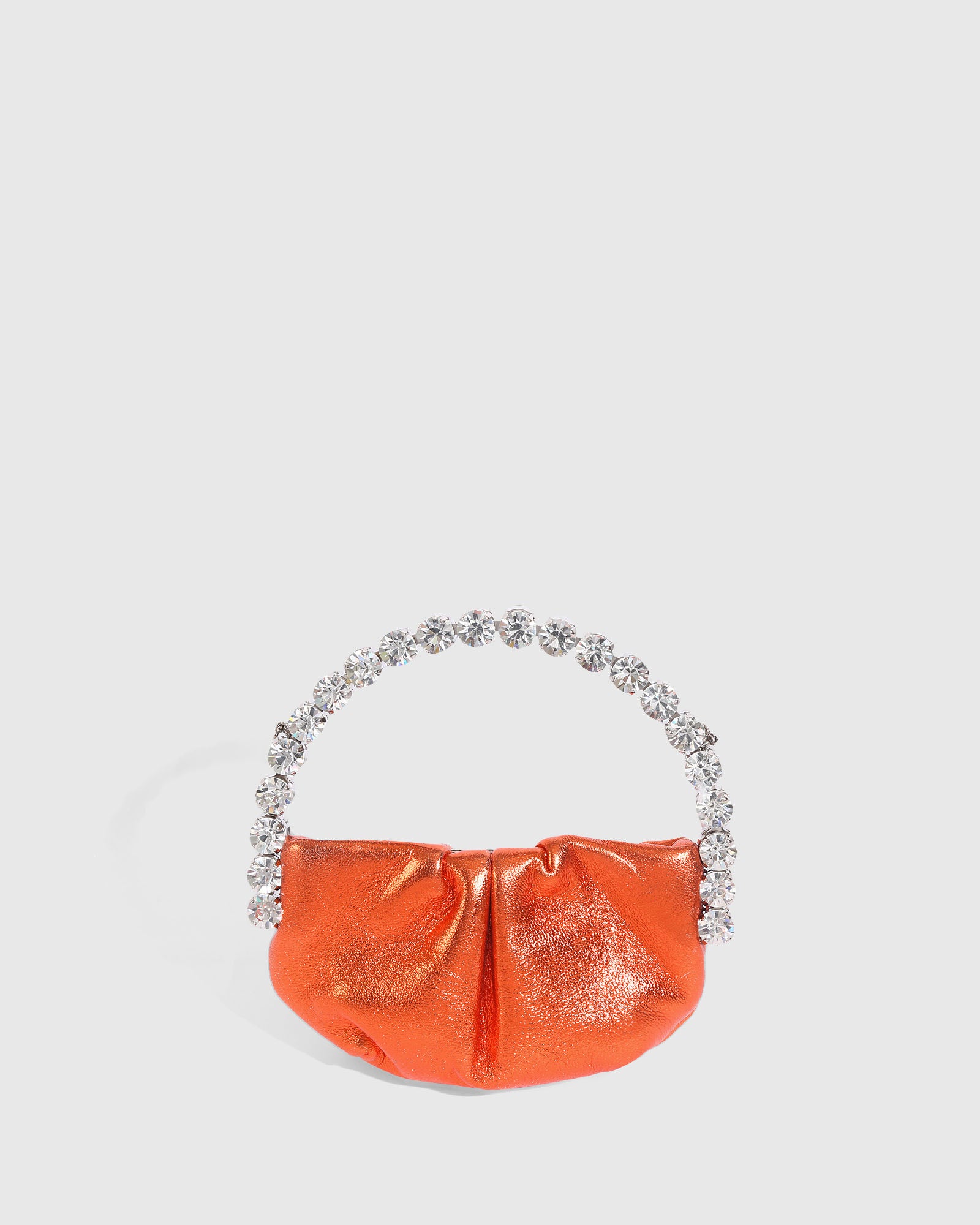Orange Metallic Micro Eternity Clutch