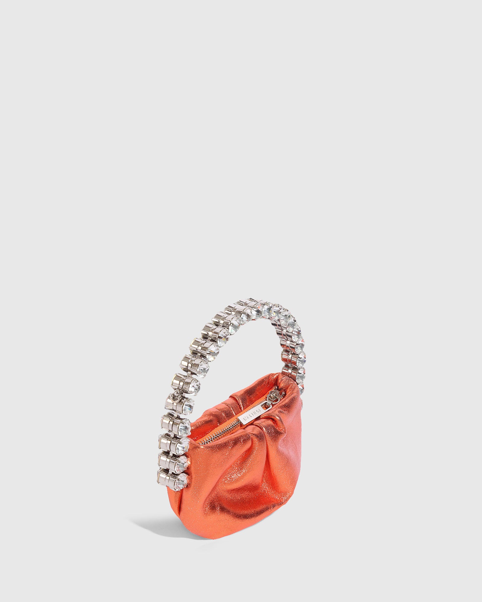 Orange Metallic Micro Eternity Clutch