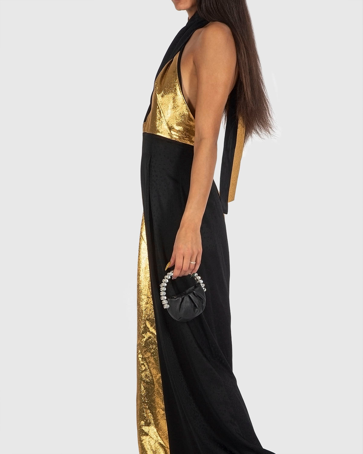 L'alingi London Black Micro Eternity Luxury Clutch with Swarovski stones