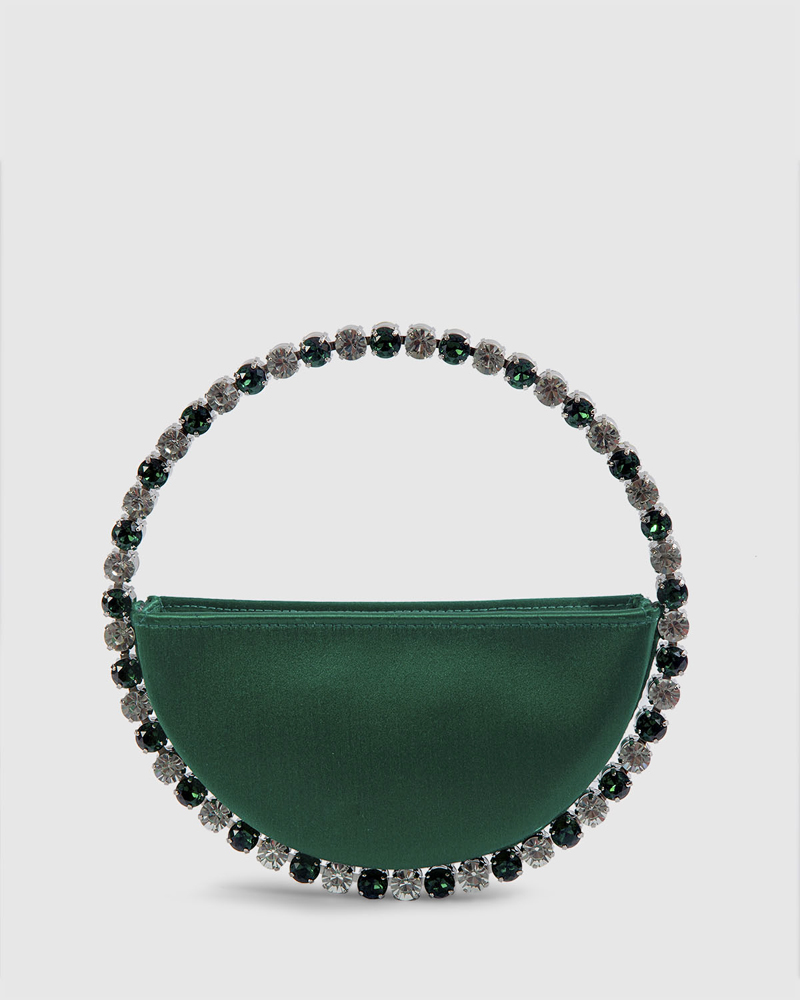 L'alingi London Eternity Emerald Luxury Clutch with Emerald and Crystal stones