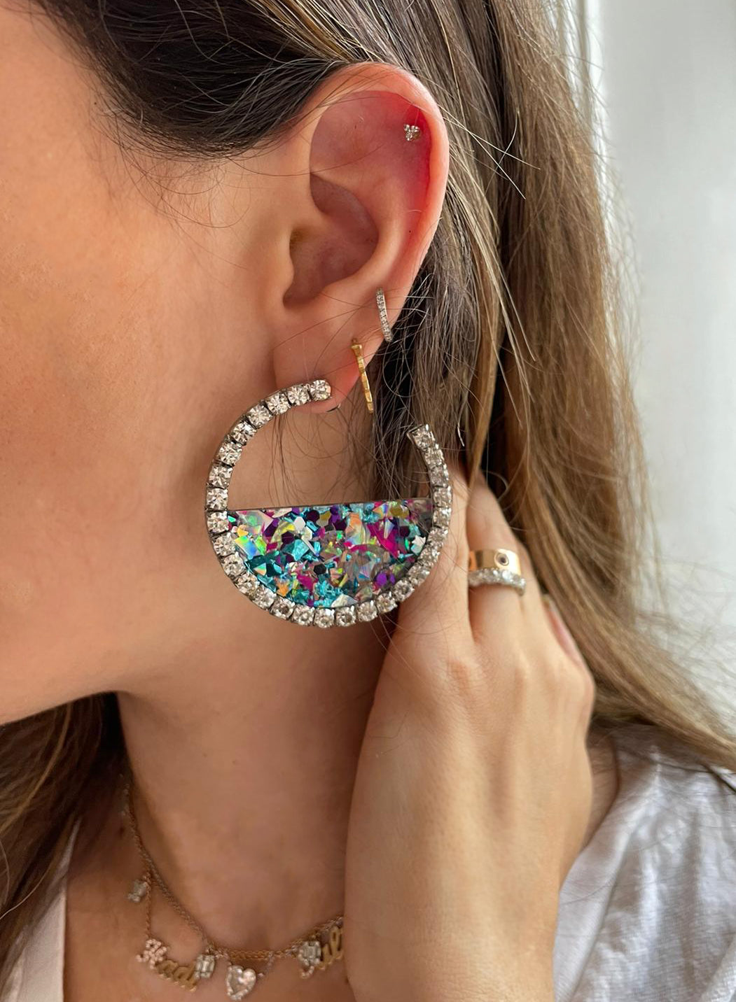 Rainbow Eternity Earrings