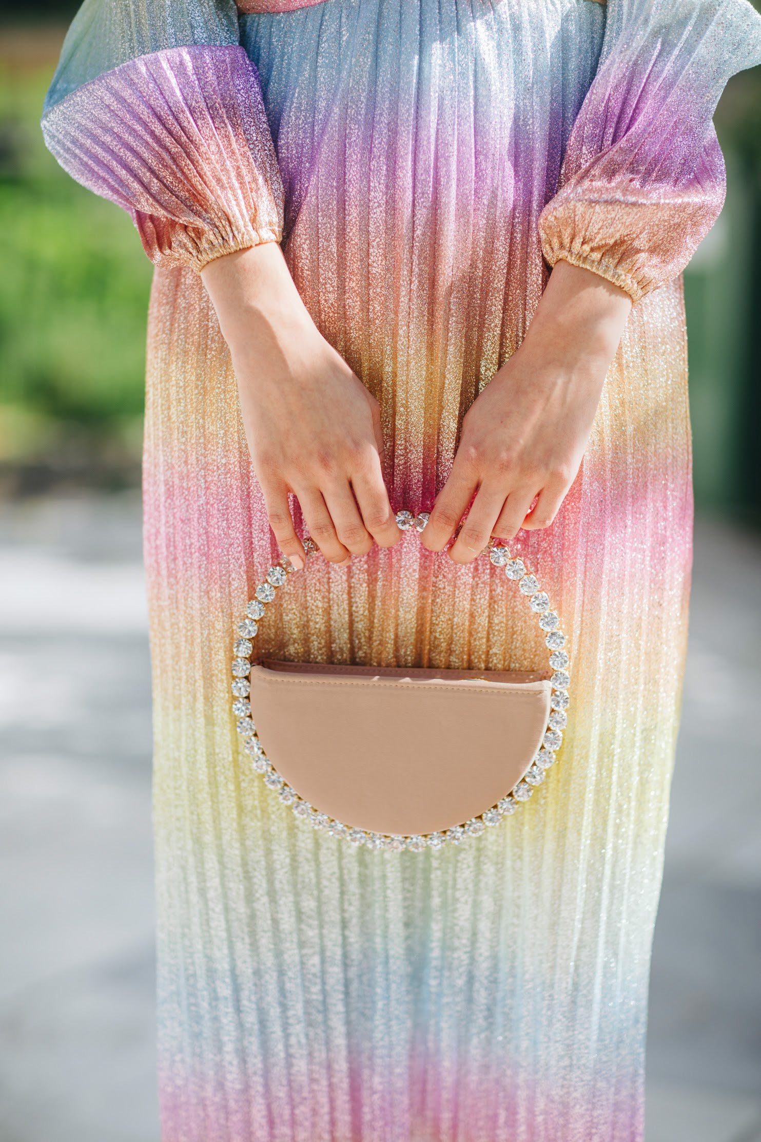 L'alingi London Eternity Nude Luxury Clutch with Swarovski stones