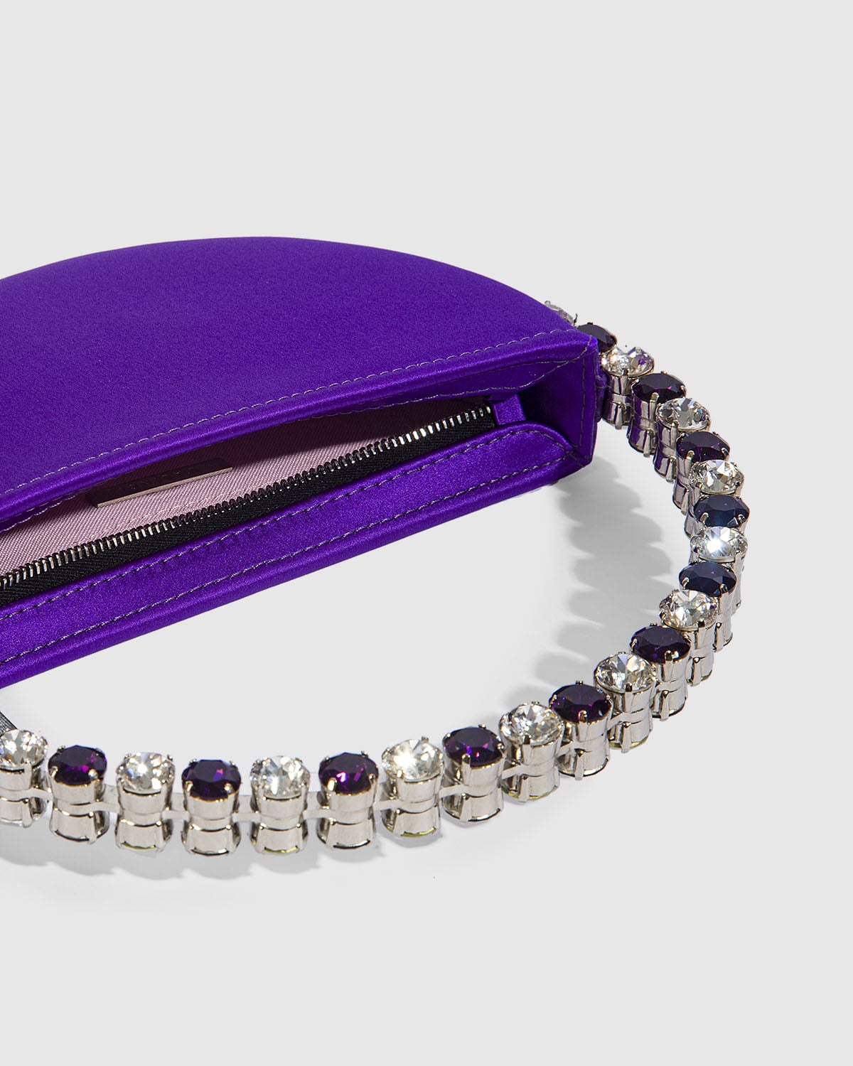 L'alingi London Eternity Purple Luxury Clutch with Purple and Crystal stones