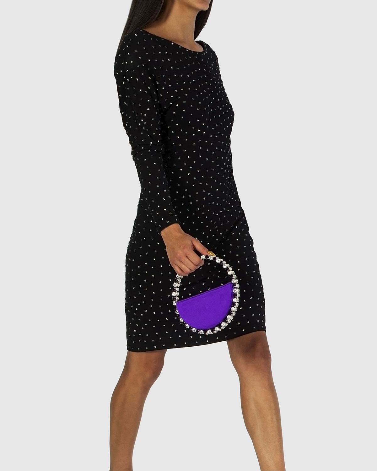 L'alingi London Eternity Purple Luxury Clutch with Purple and Crystal stones
