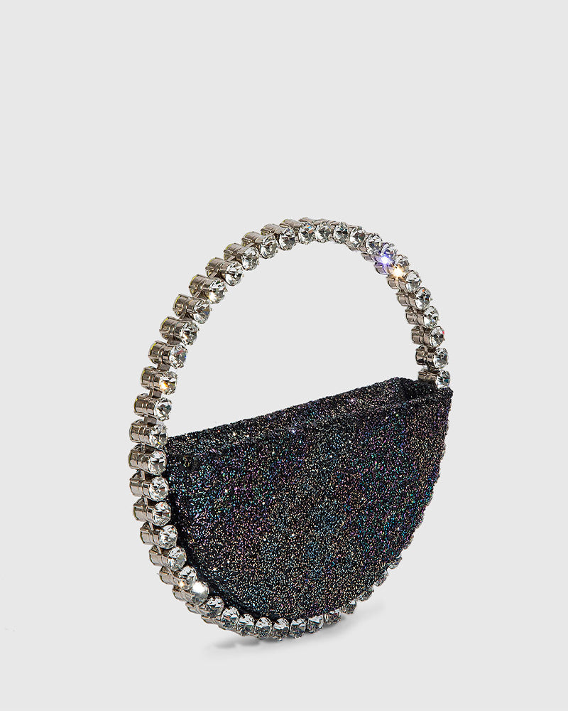 L'alingi London Eternity Rainbow Glitter Luxury Clutch with Swarovski stones