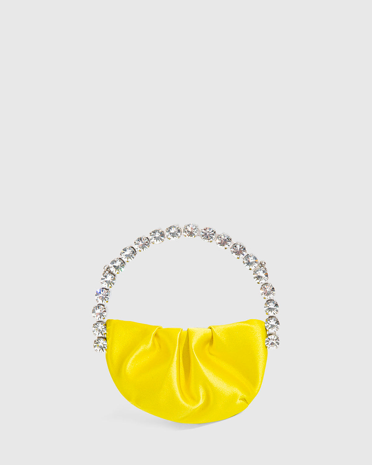 L'alingi London Yellow Satin Micro Eternity Luxury Clutch with Swarovski stones