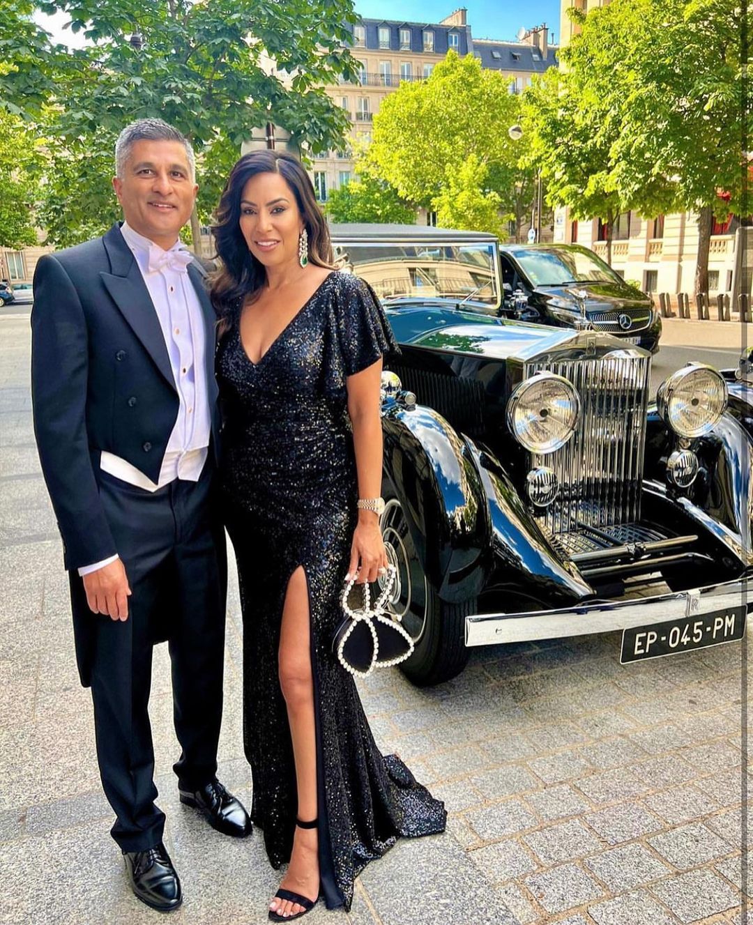 Seema Malhotra with BLACK  BUTTERFLY CLUTCH