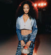 Jourdan Dunn with Clear Meleni Bag