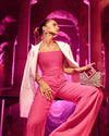 Pelin Karahan with Neon Pink Noora Bag