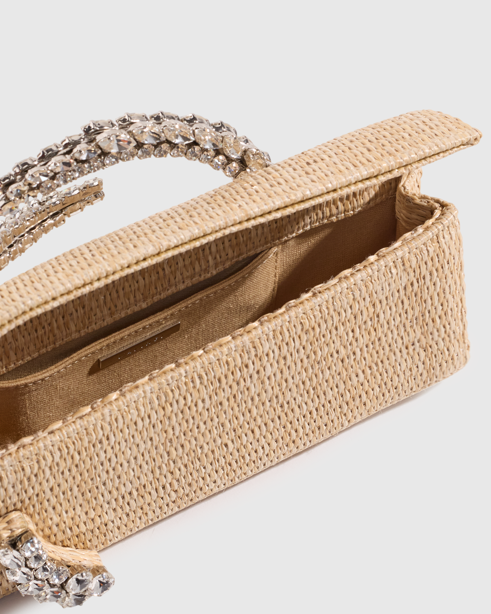 Raffia Baguette Karma Clutch