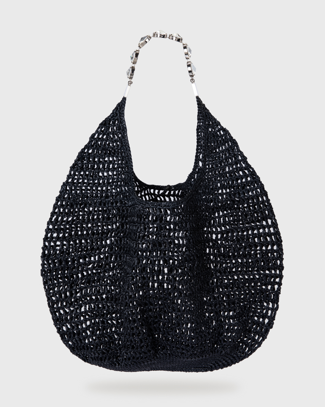 Large Black Crochet Tote Bag