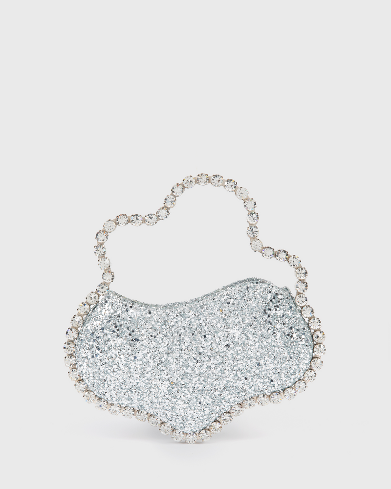 Silver sales glitter clutch