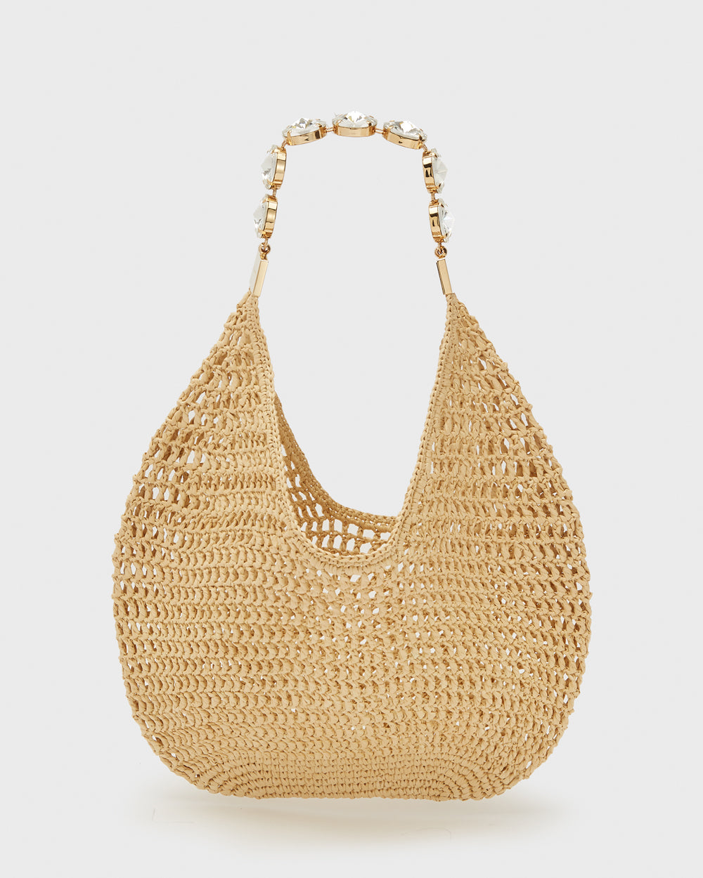 Beige Crochet Tote Bag