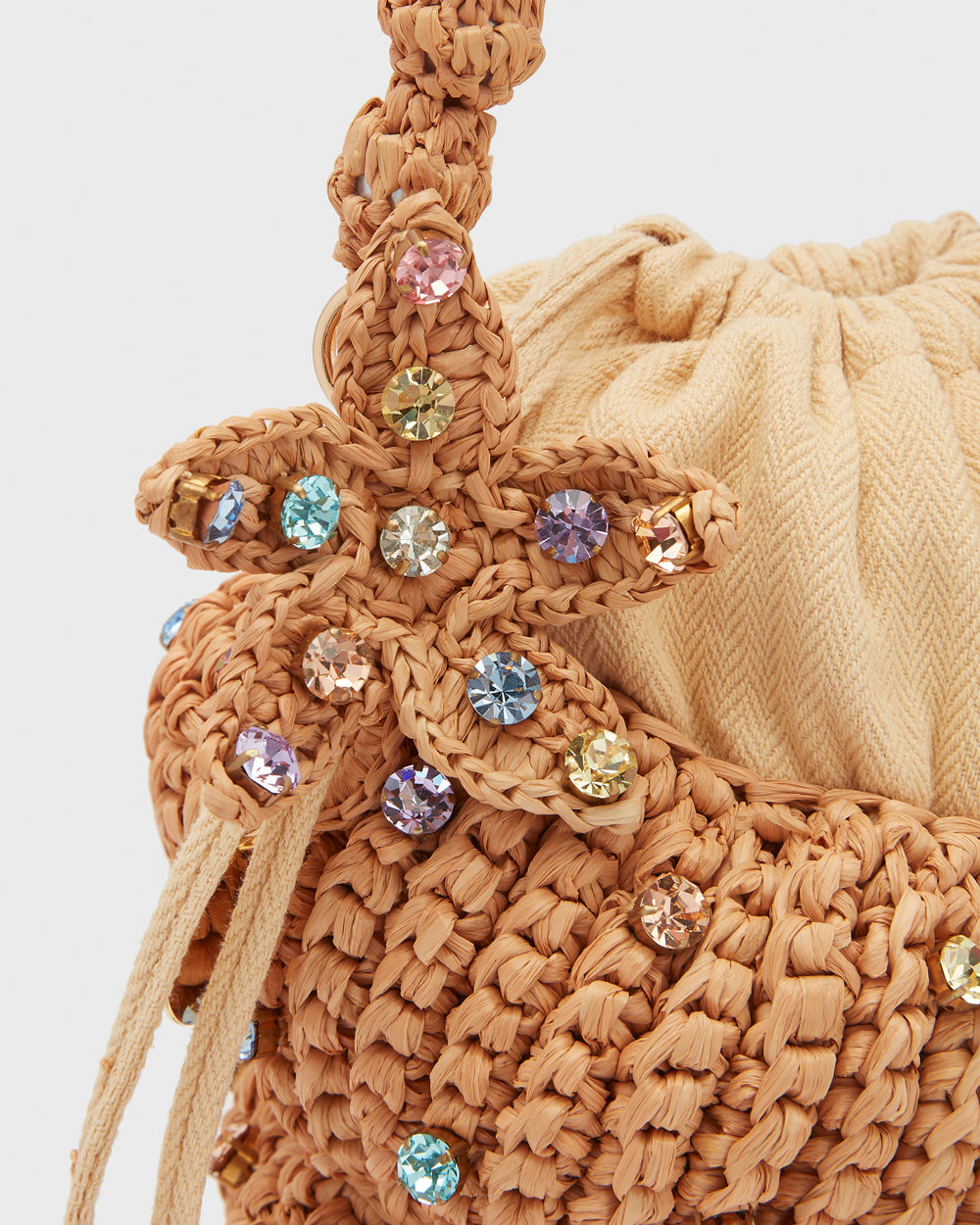 Pastel Raffia Seashell Bag