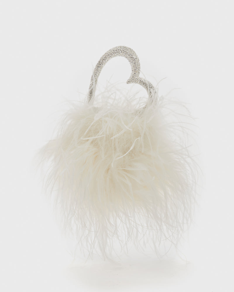 White Love Feather Pouch