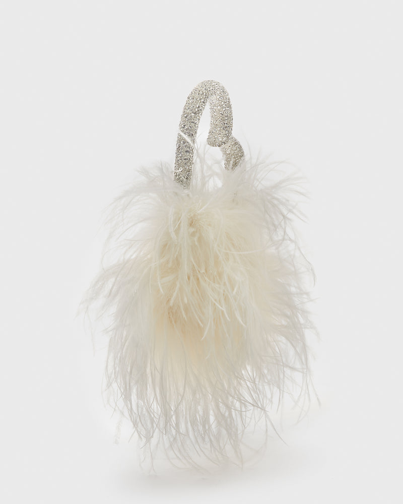 White Love Feather Pouch