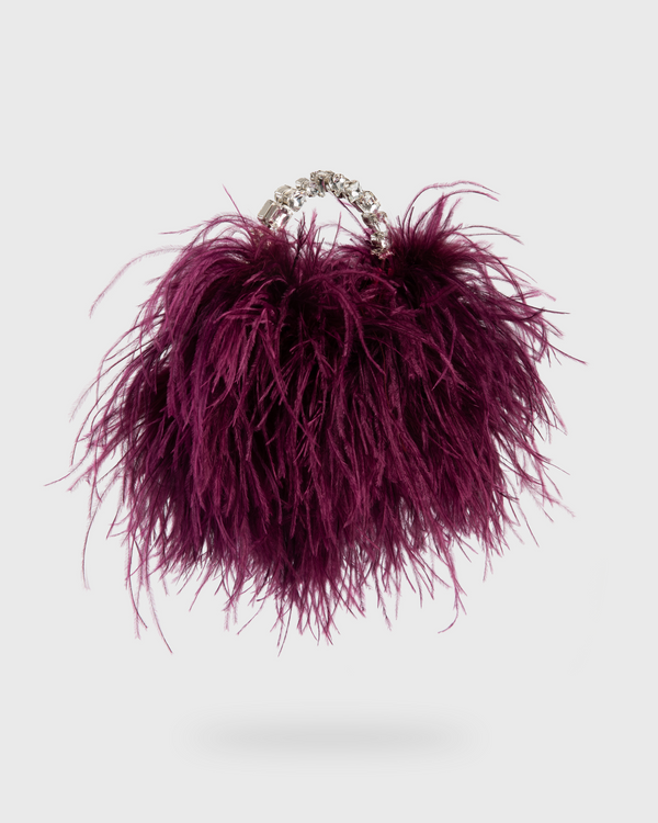 Plum Taliya Feather Pouch