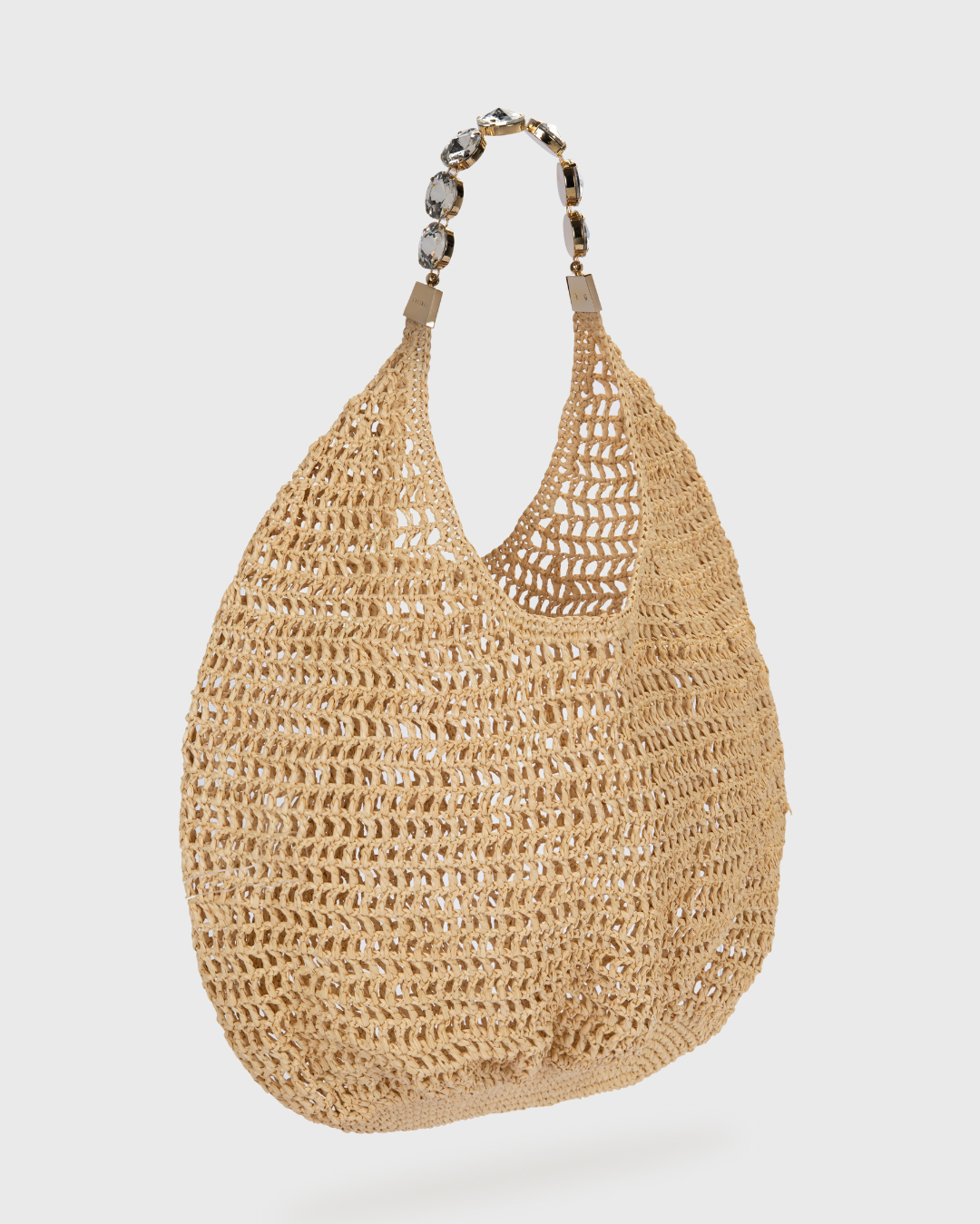 Large Beige Crochet Tote Bag