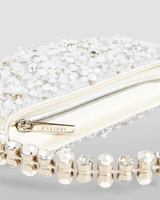 White Beaded Pearlescent Clutch