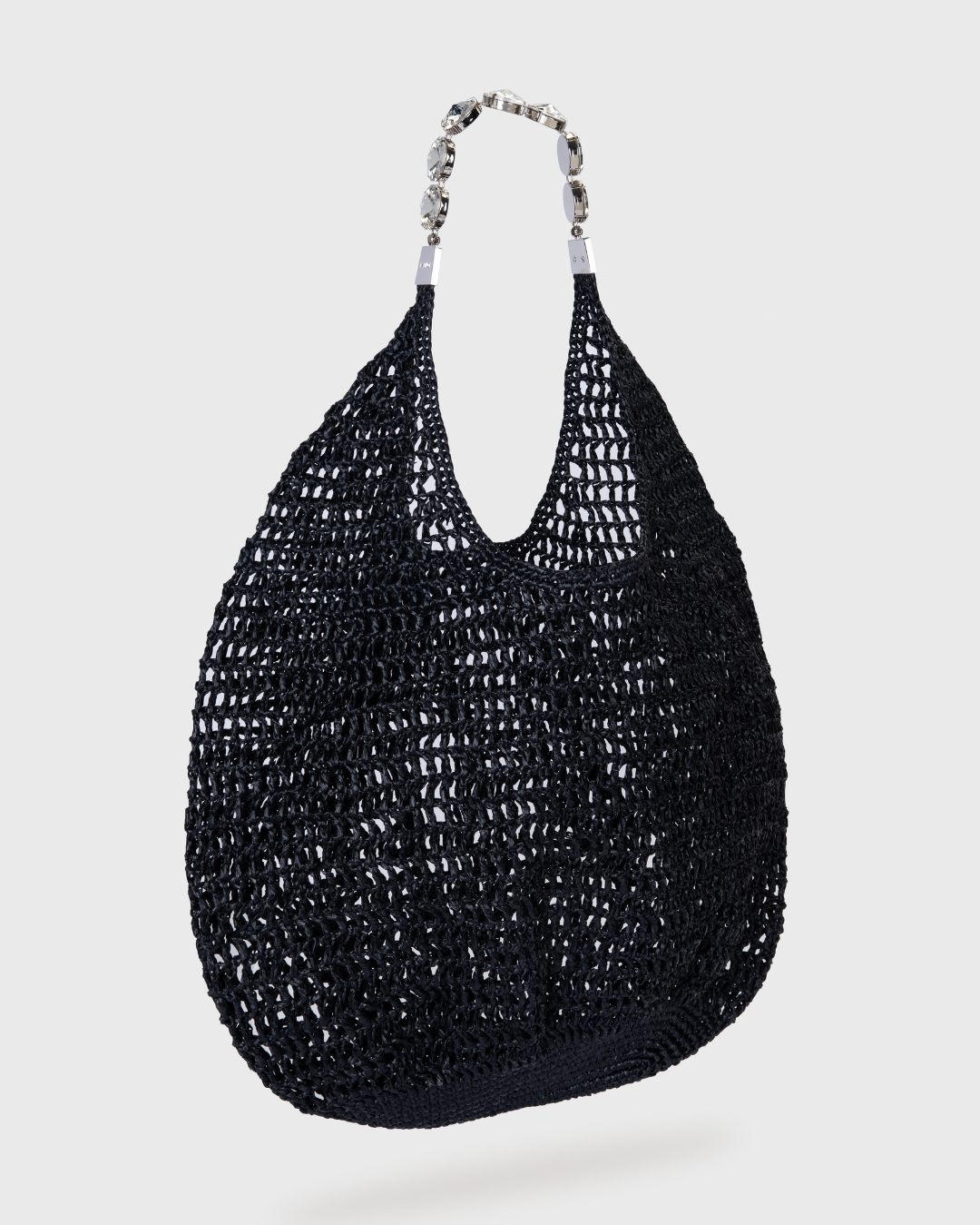 Large Black Crochet Tote Bag