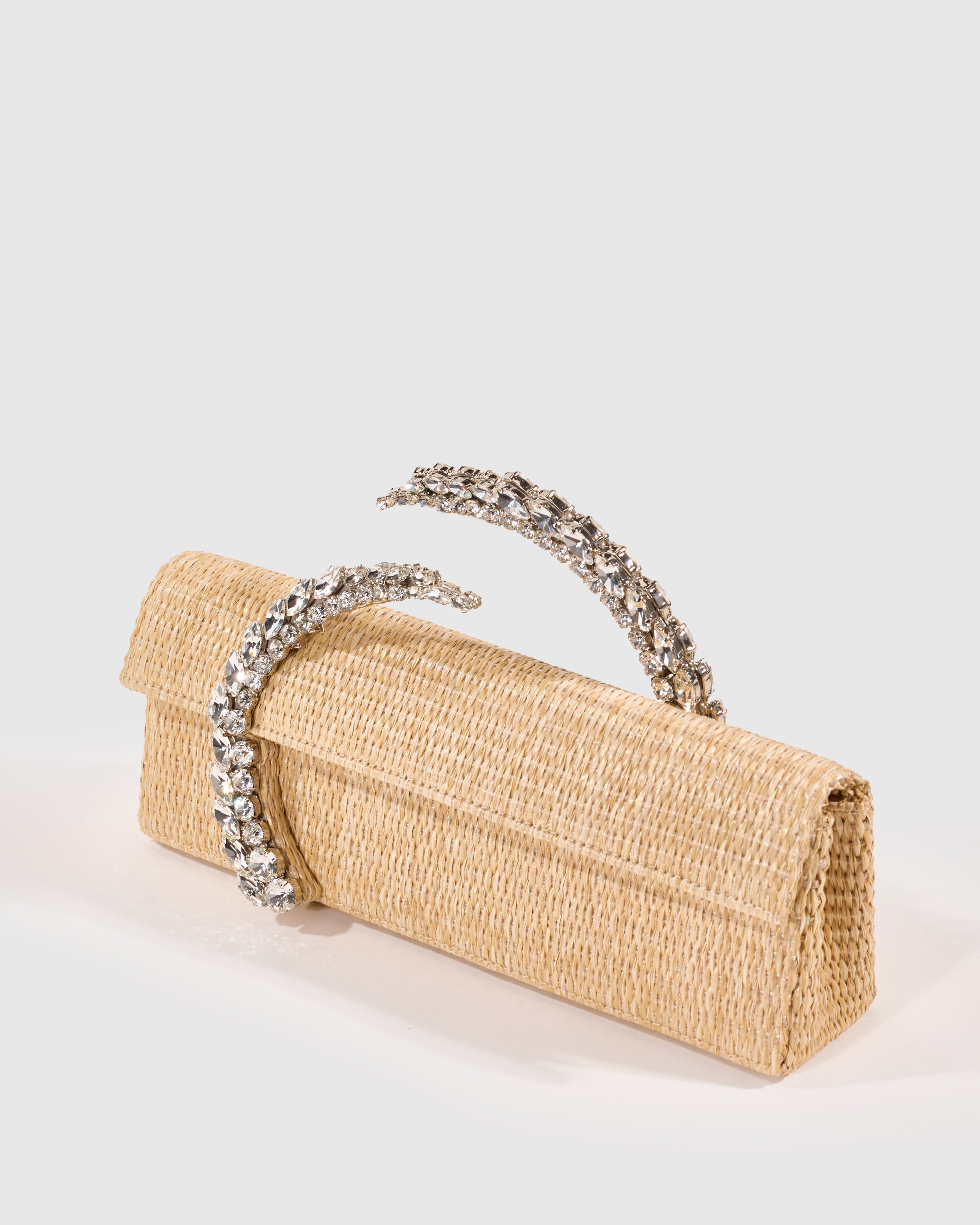 Raffia Baguette Karma Clutch
