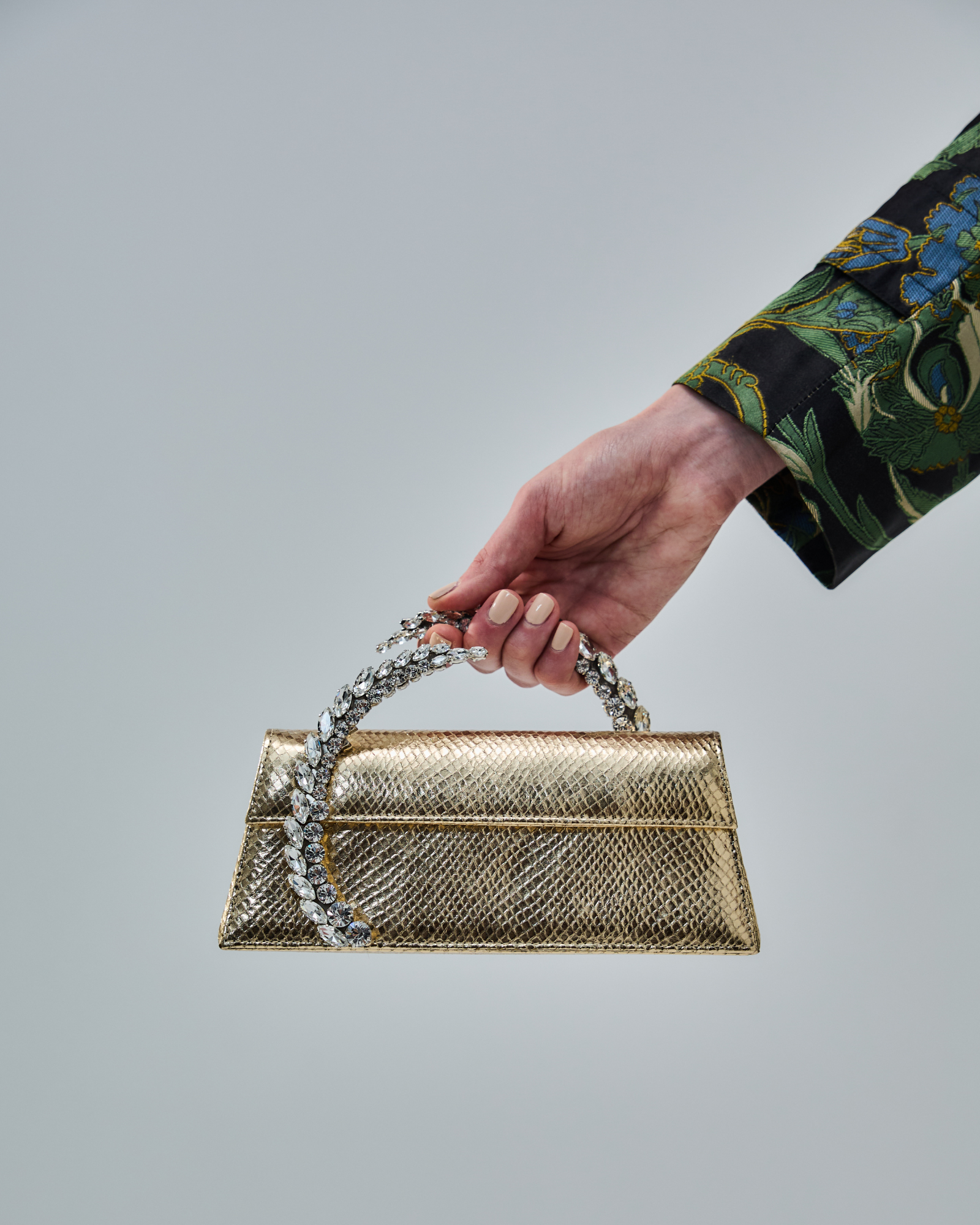 Gold Embossed Karma Clutch