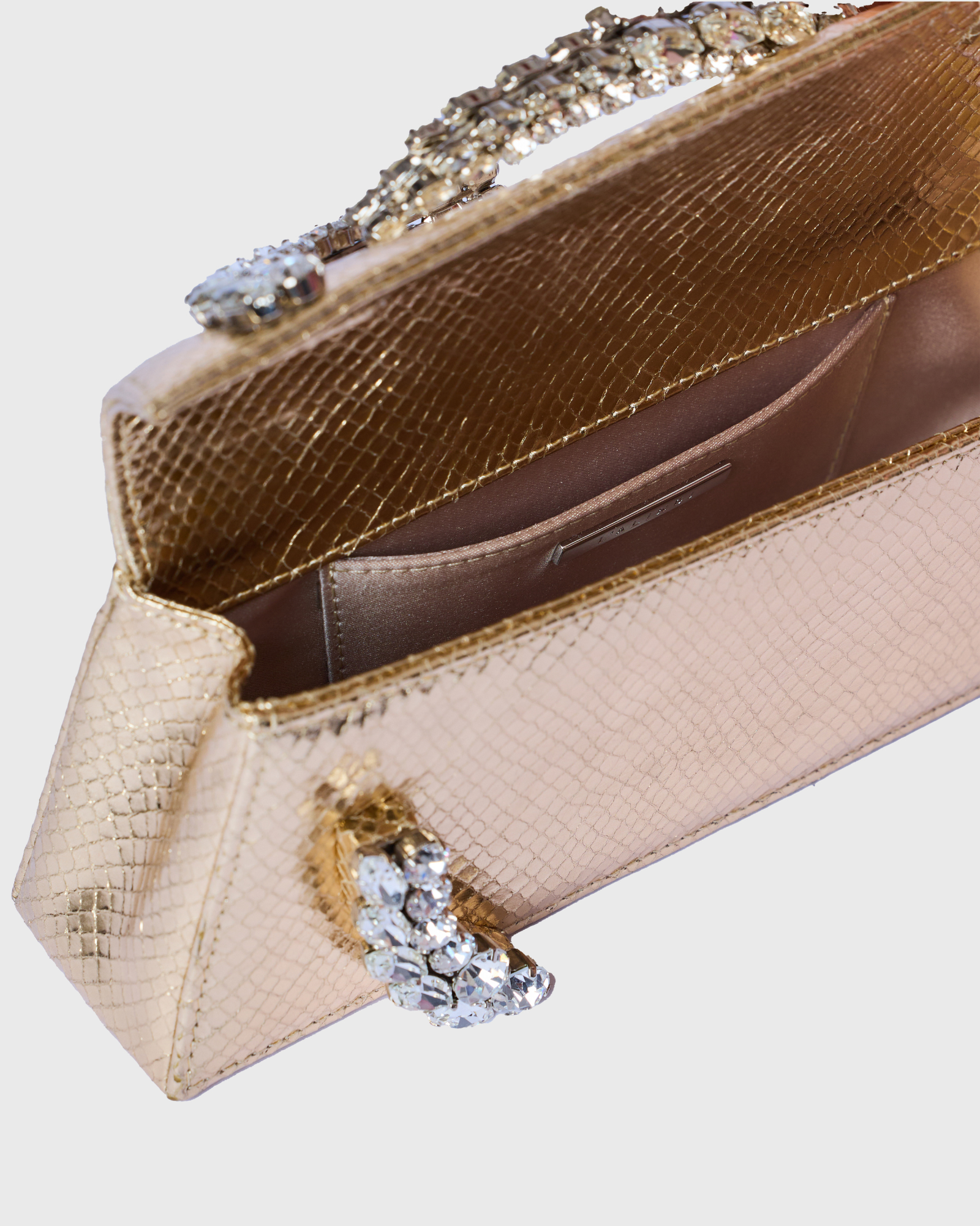 Gold Embossed Karma Clutch
