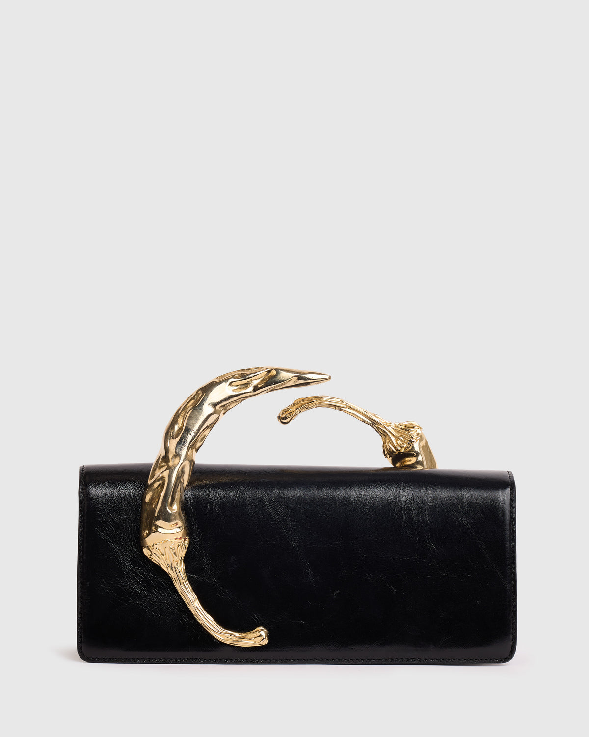 Black & 24k Gold Plated Chili Clutch