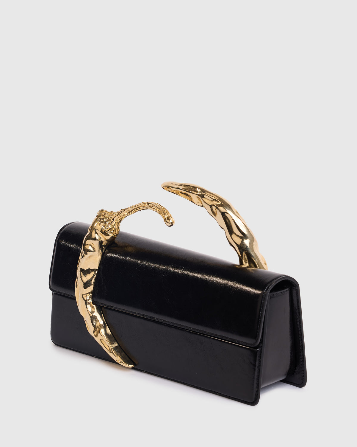 Black & 24k Gold Plated Chili Clutch