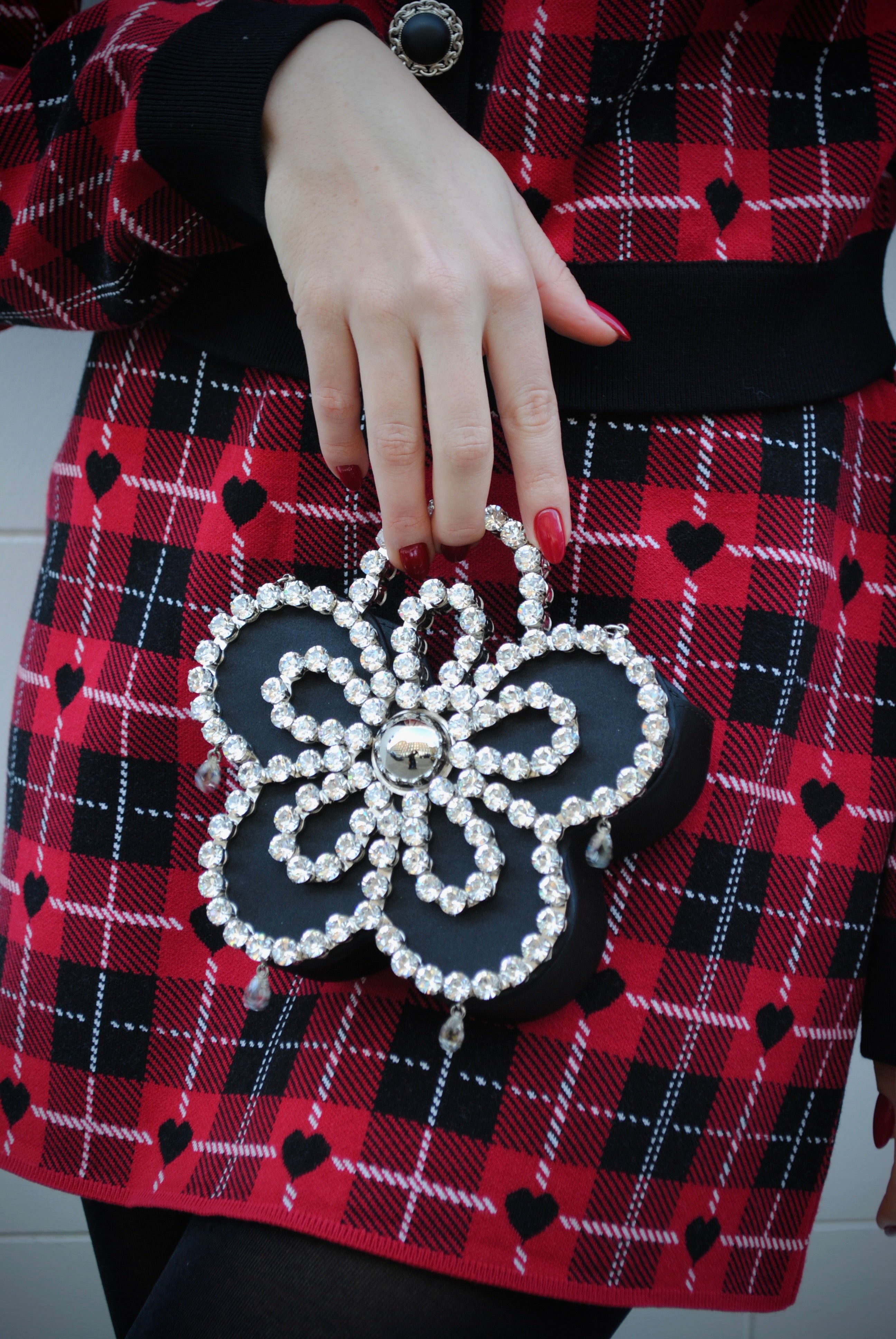 Black Mini Flower Clutch