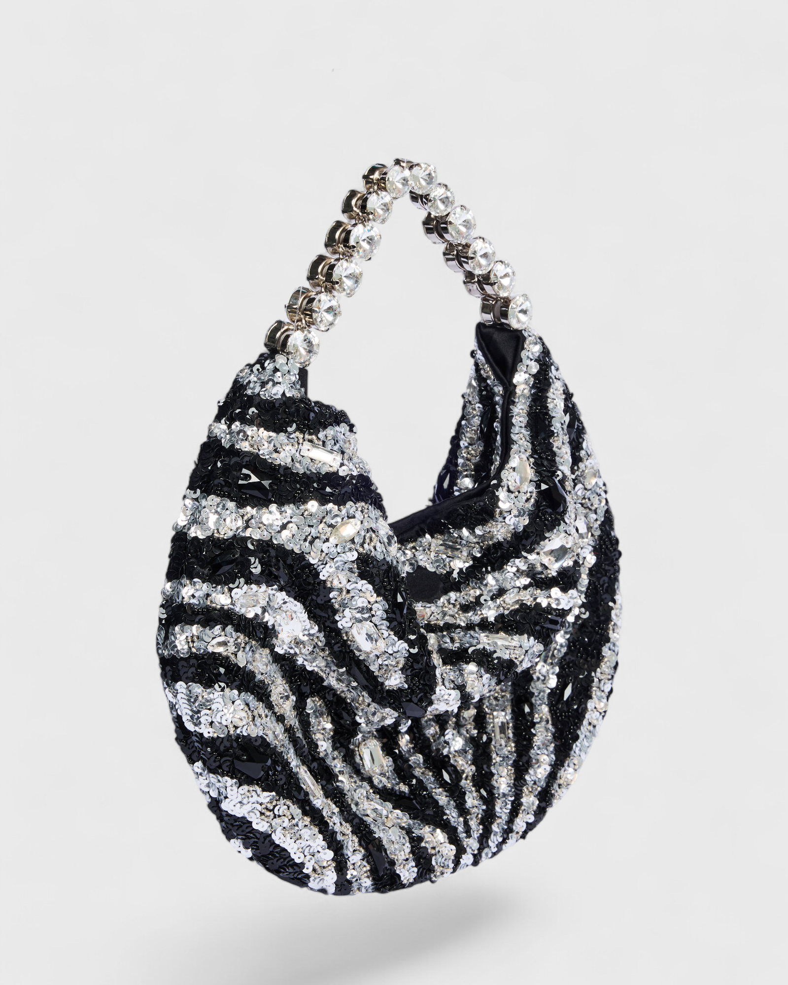 Zebra Sequins Hobo Bag