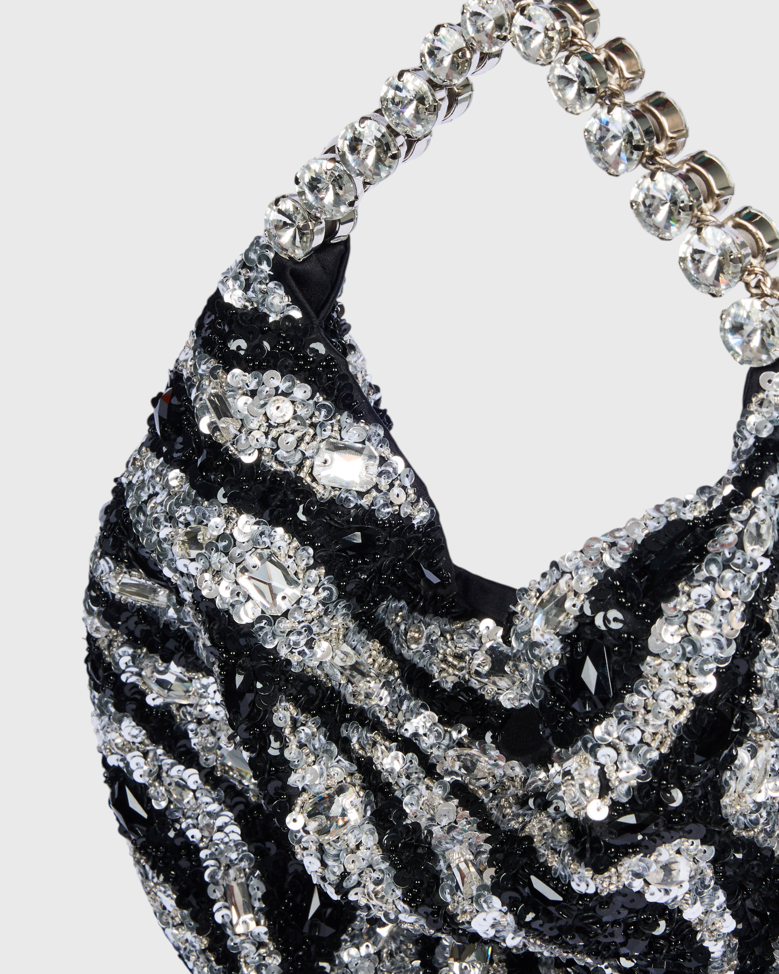 Zebra Sequins Hobo Bag
