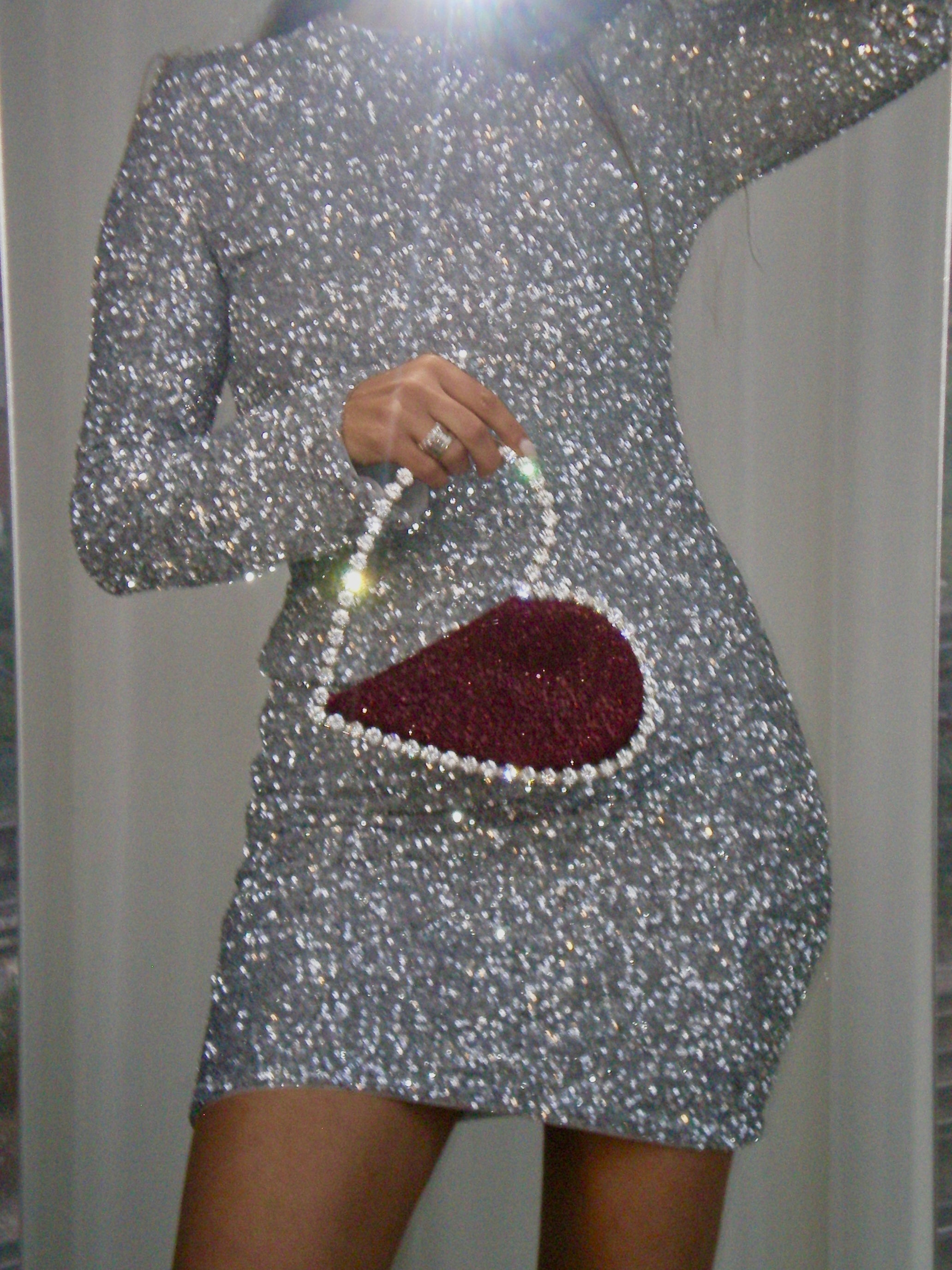 Wine Glitter Love Clutch