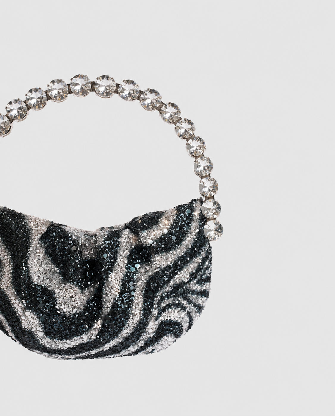 Zebra Glitter Micro Eternity Clutch