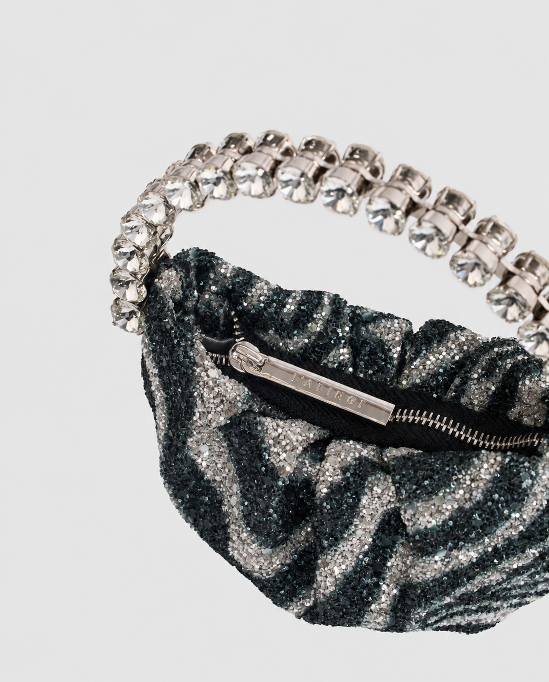 Zebra Glitter Micro Eternity Clutch