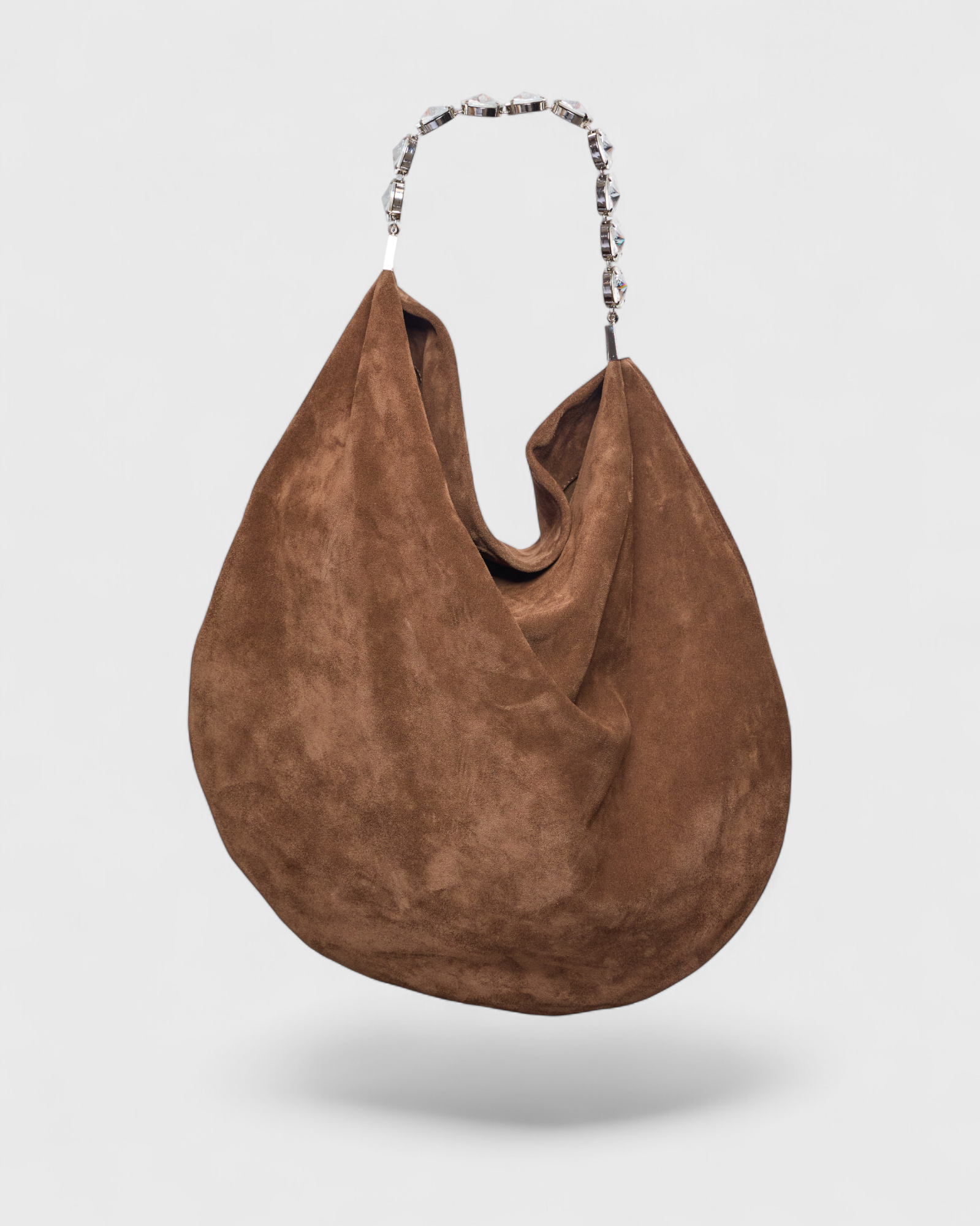 Brown Suede Hobo Bag