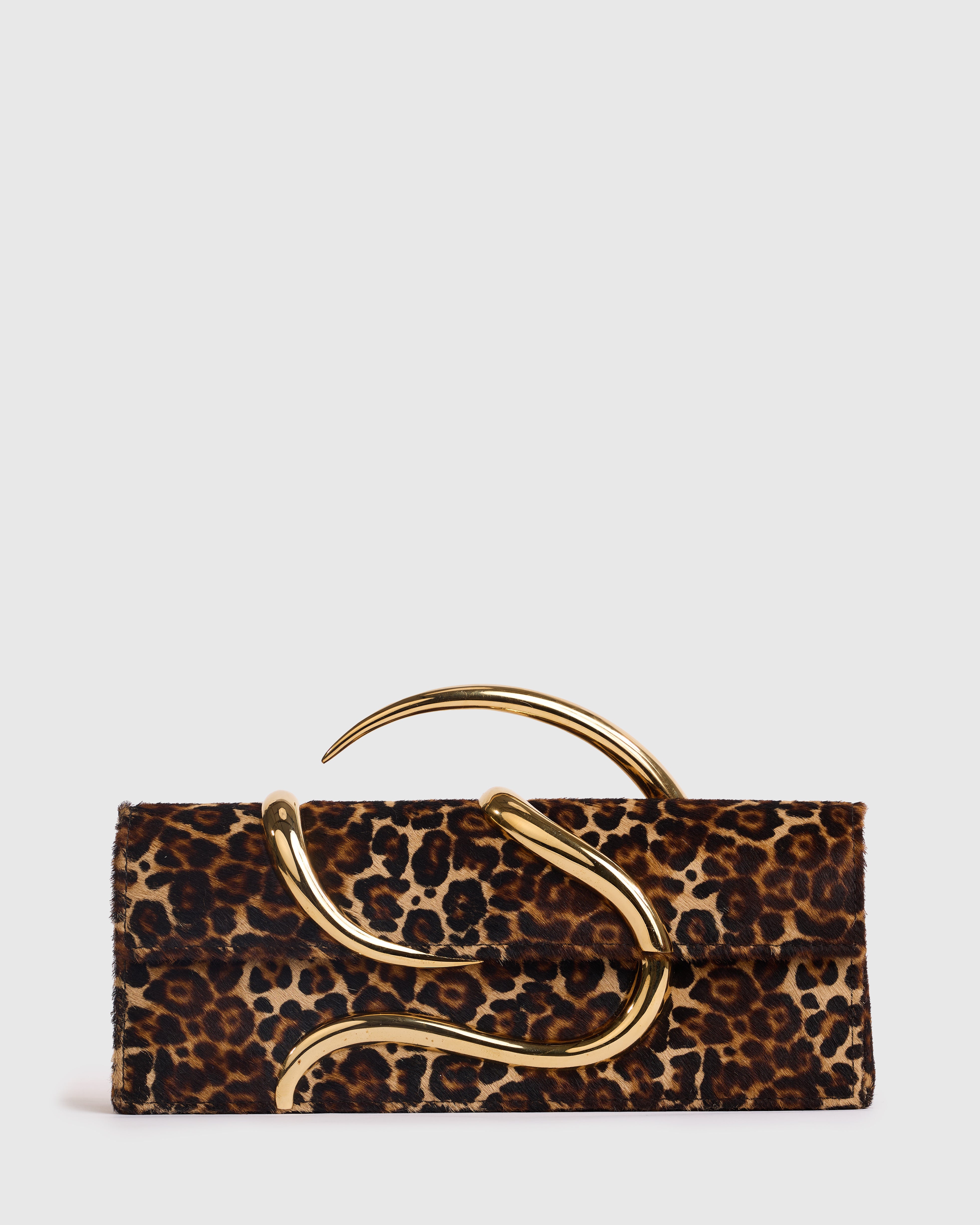 Leopard Aura Baguette Clutch