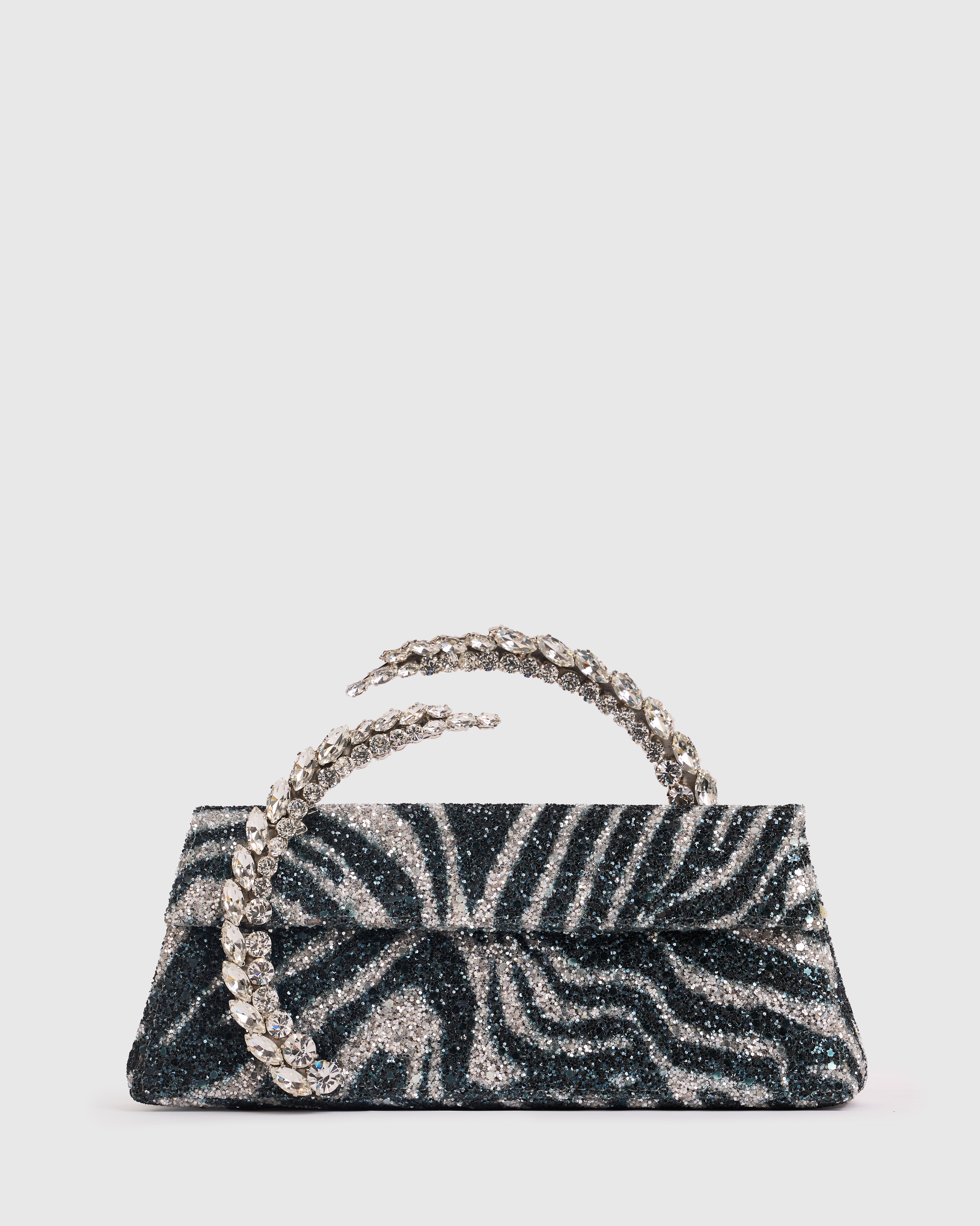 Zebra Glitter Karma Clutch