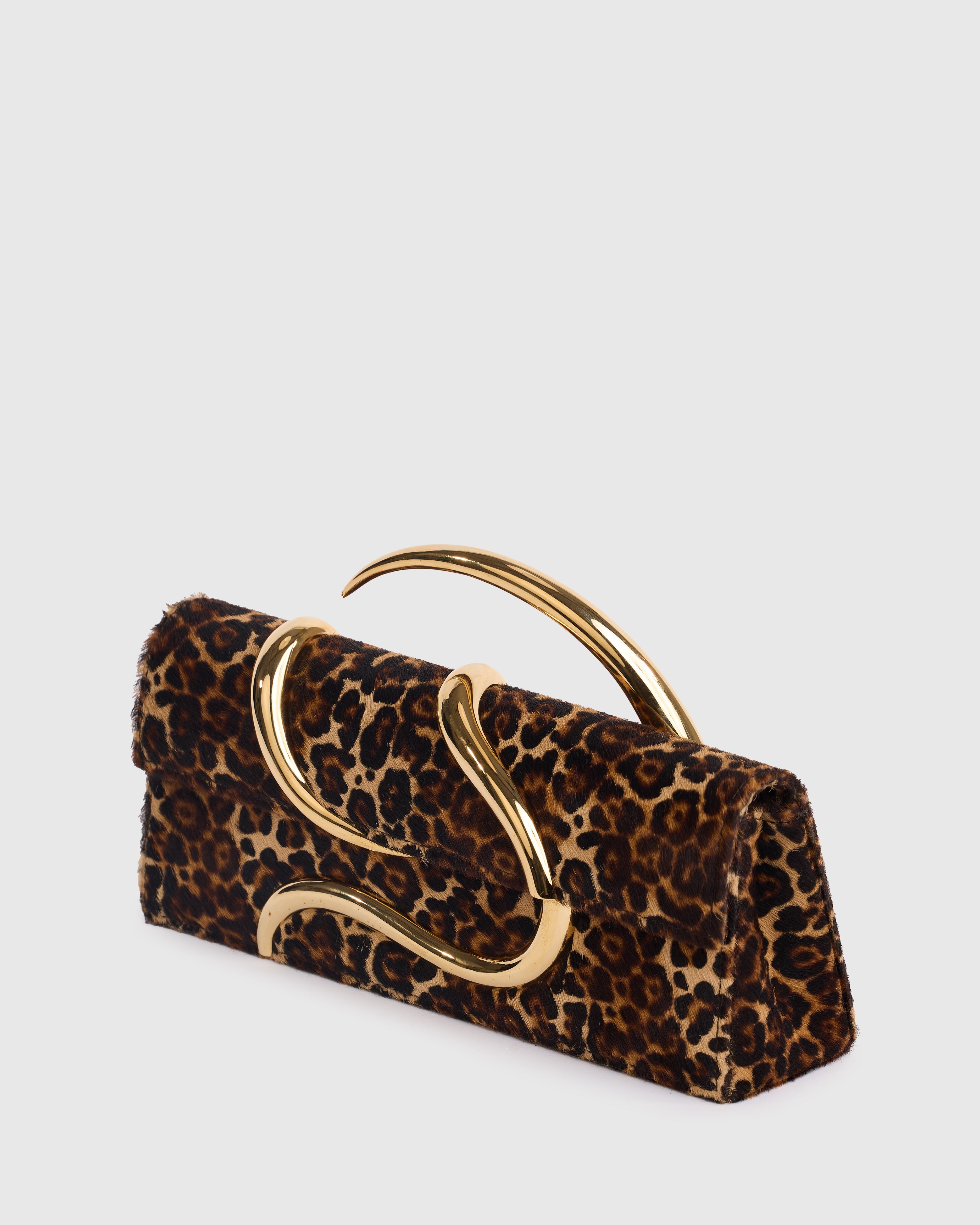 Leopard Aura Baguette Clutch