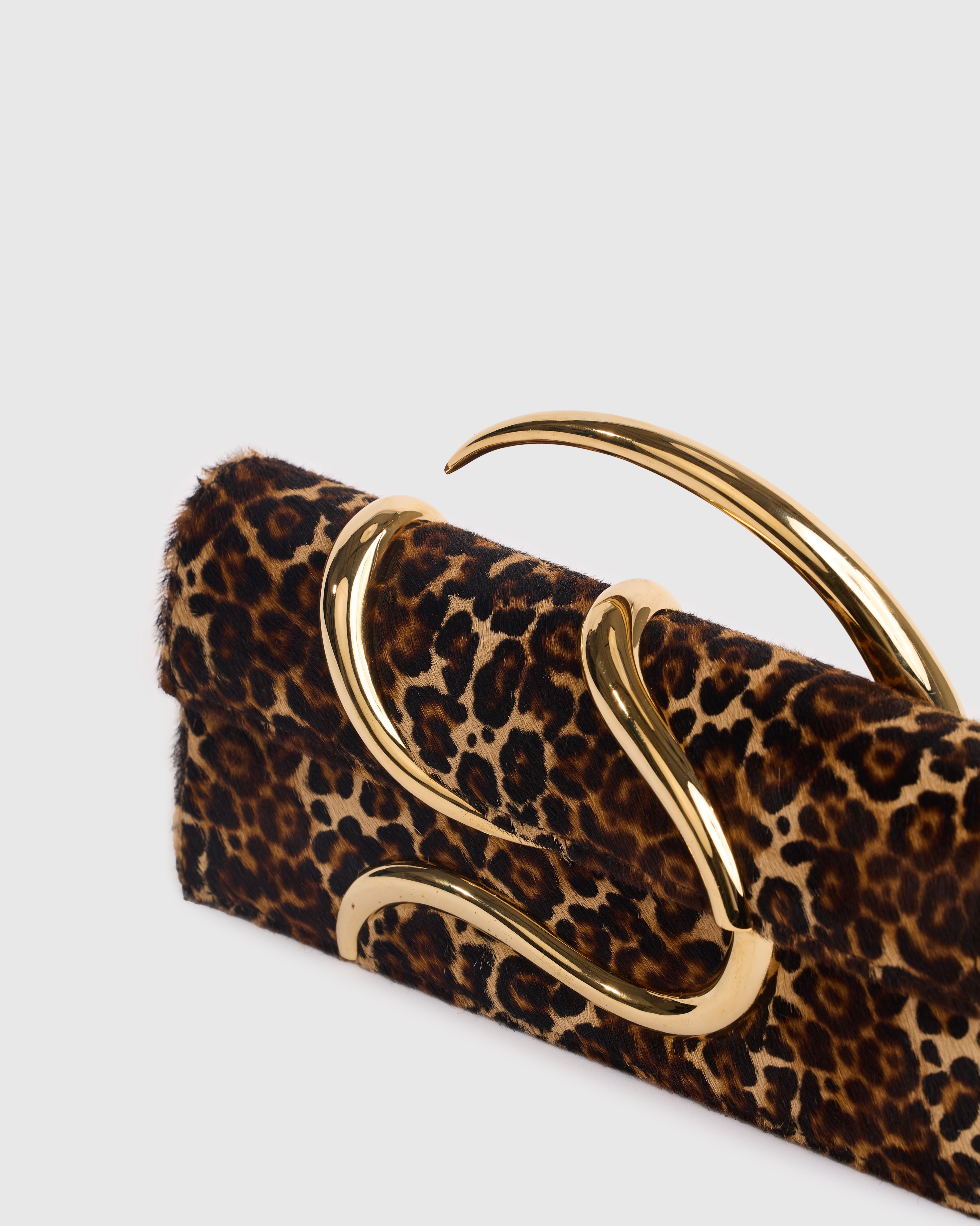 Leopard Aura Baguette Clutch