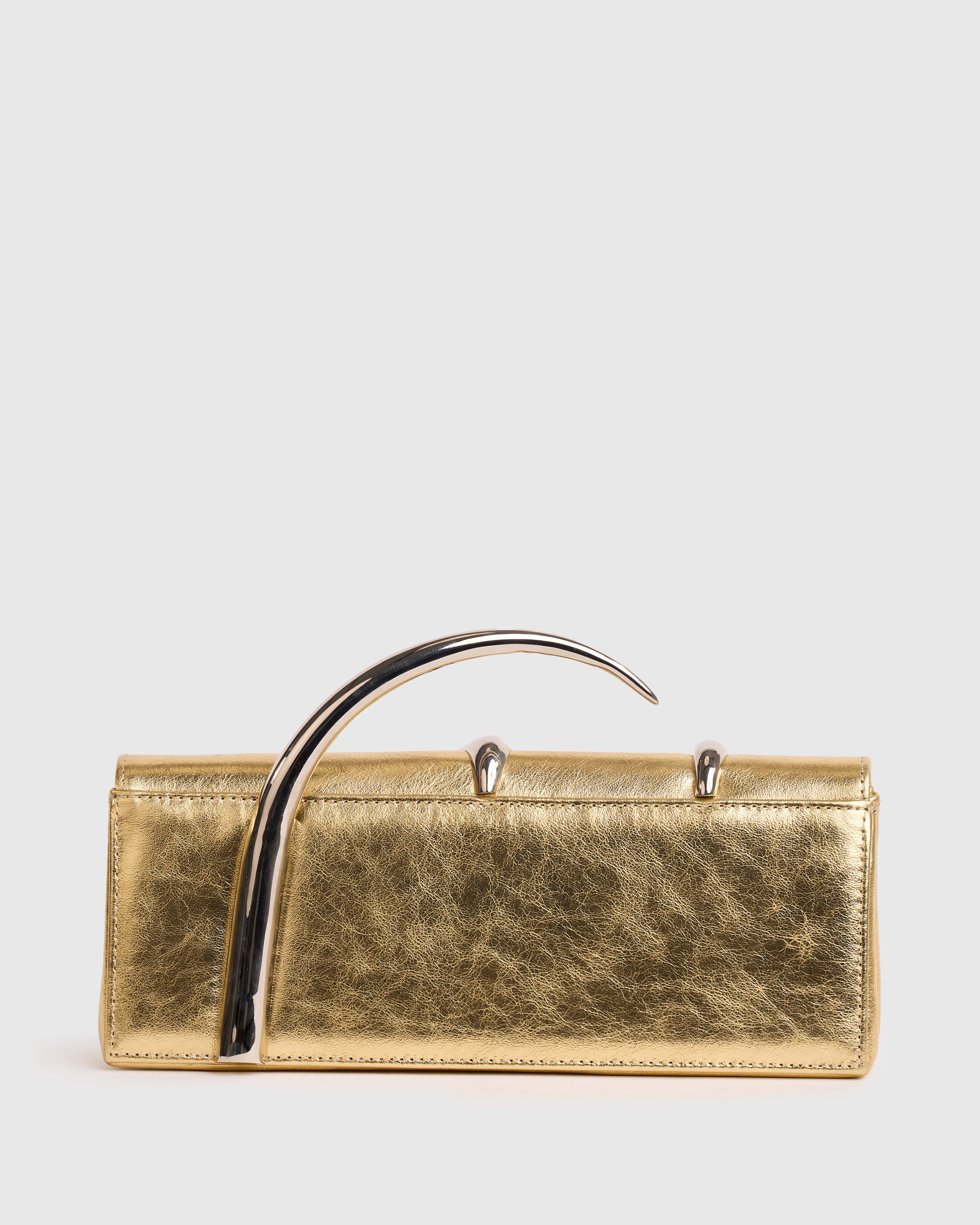 Gold Aura Baguette Clutch