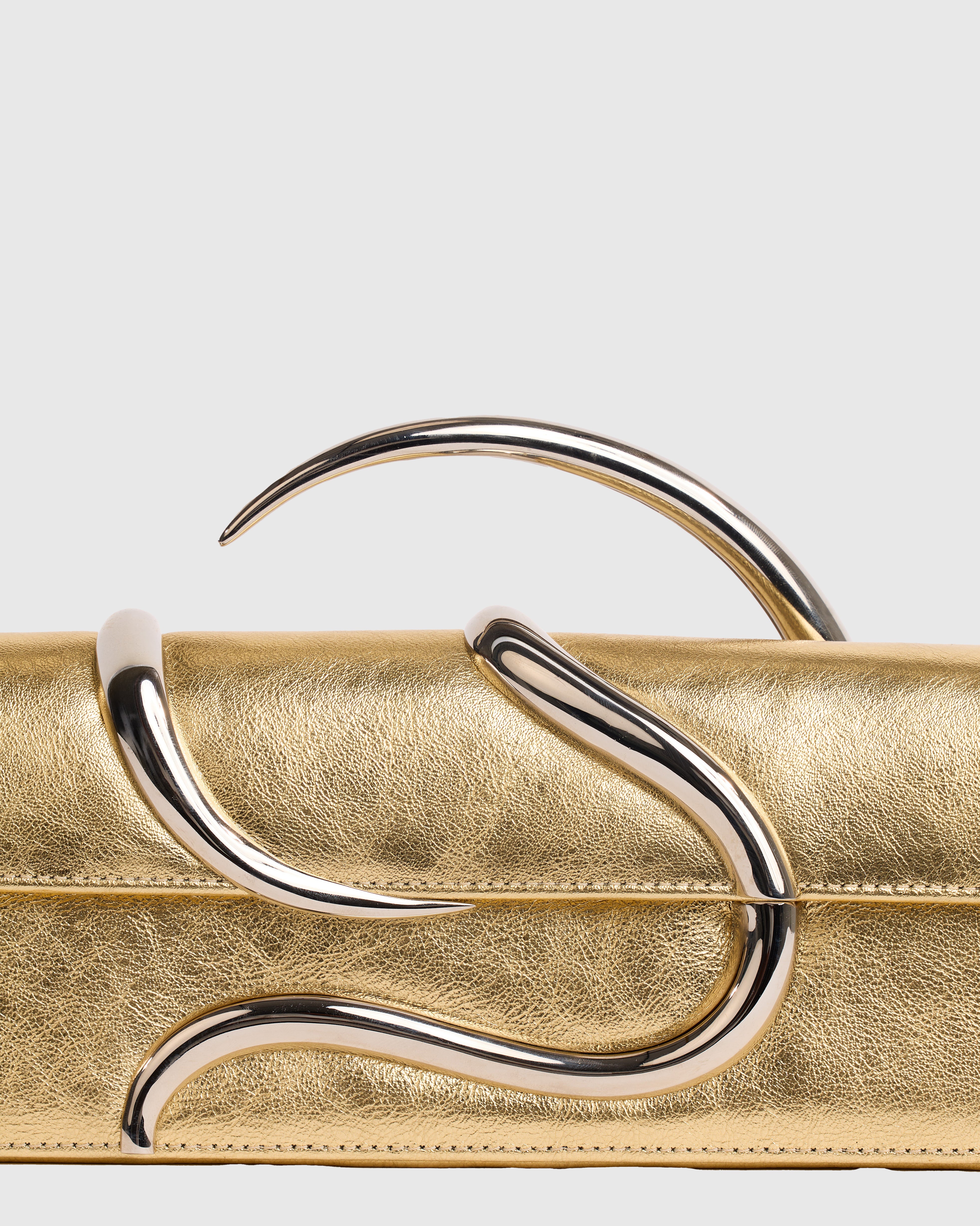 Gold Aura Baguette Clutch