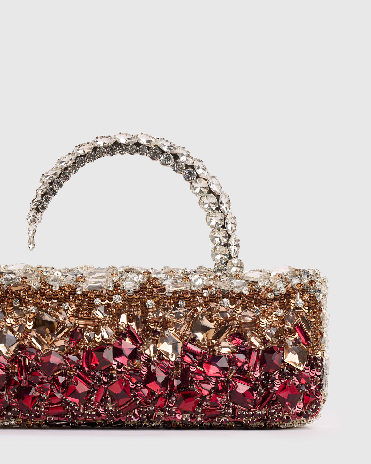 Burgundy Crystal Malika Clutch