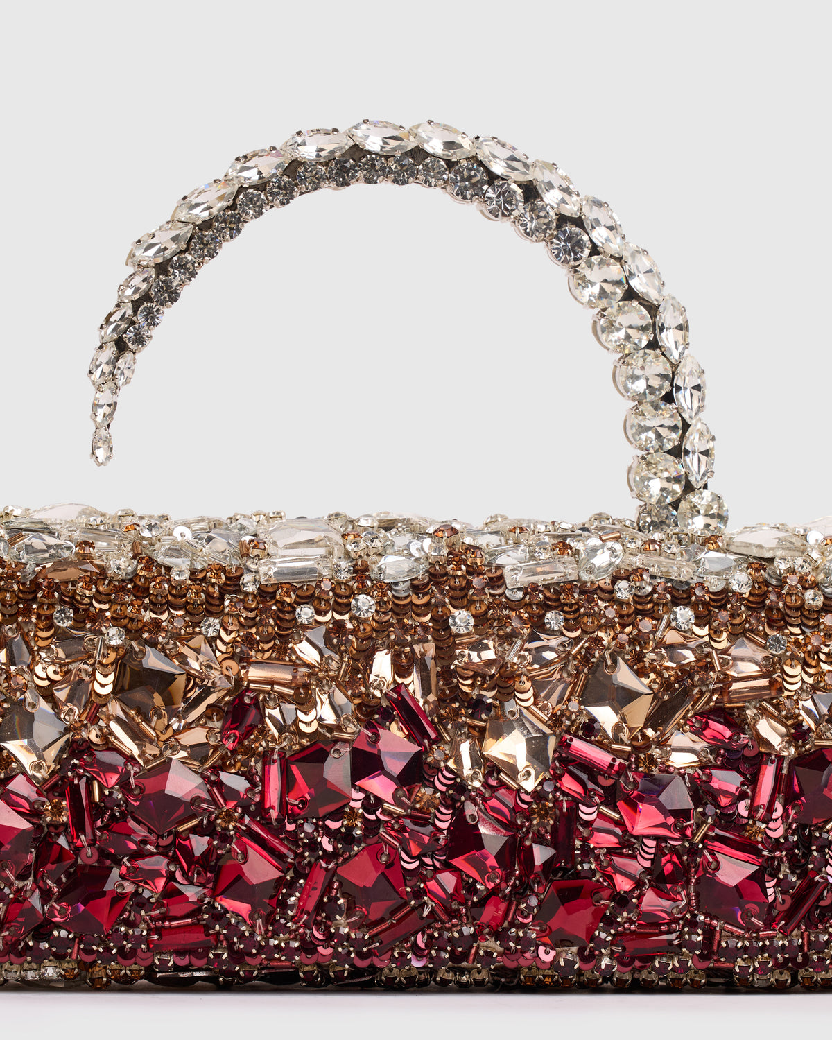 Burgundy Crystal Malika Clutch