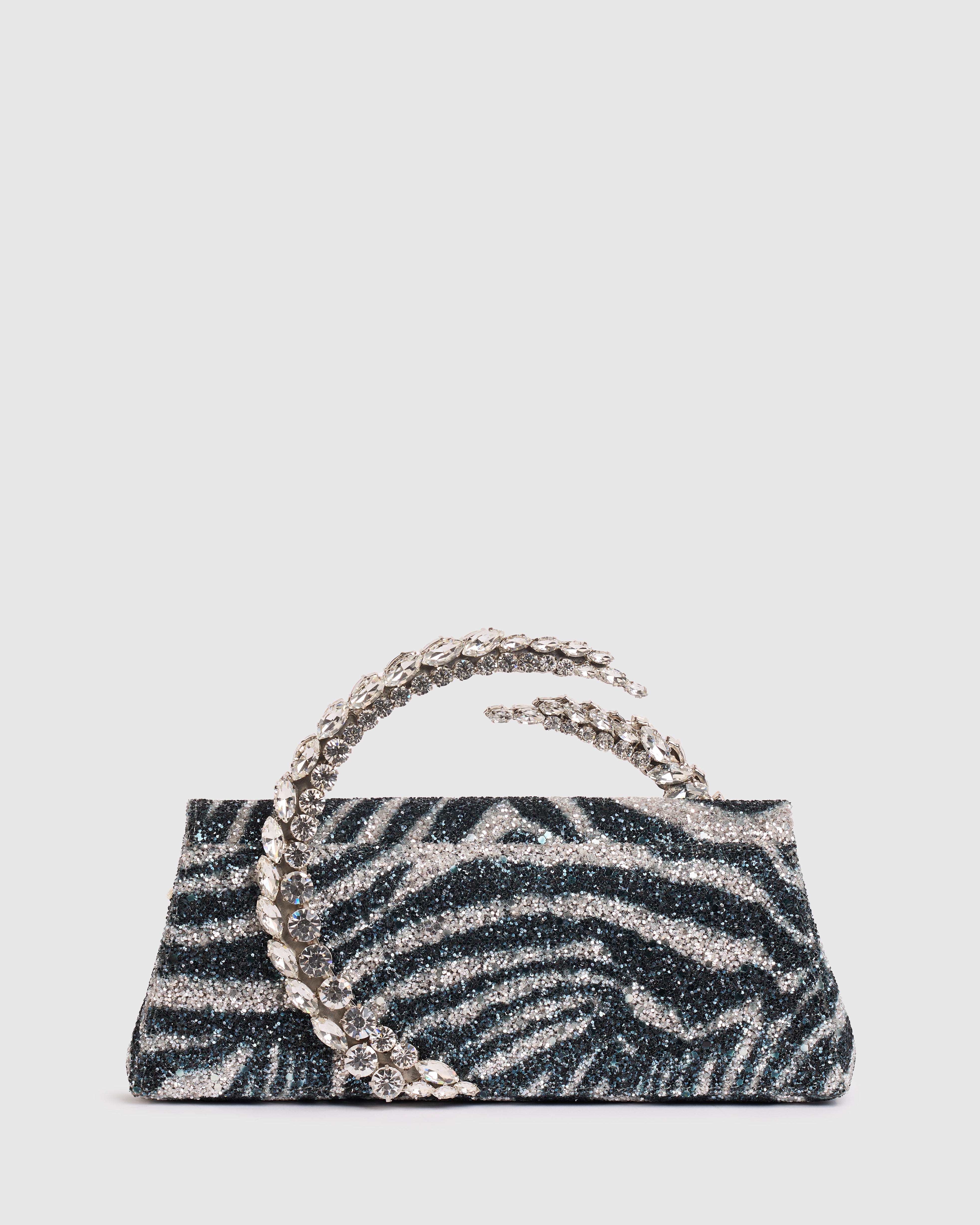 Zebra Glitter Karma Clutch