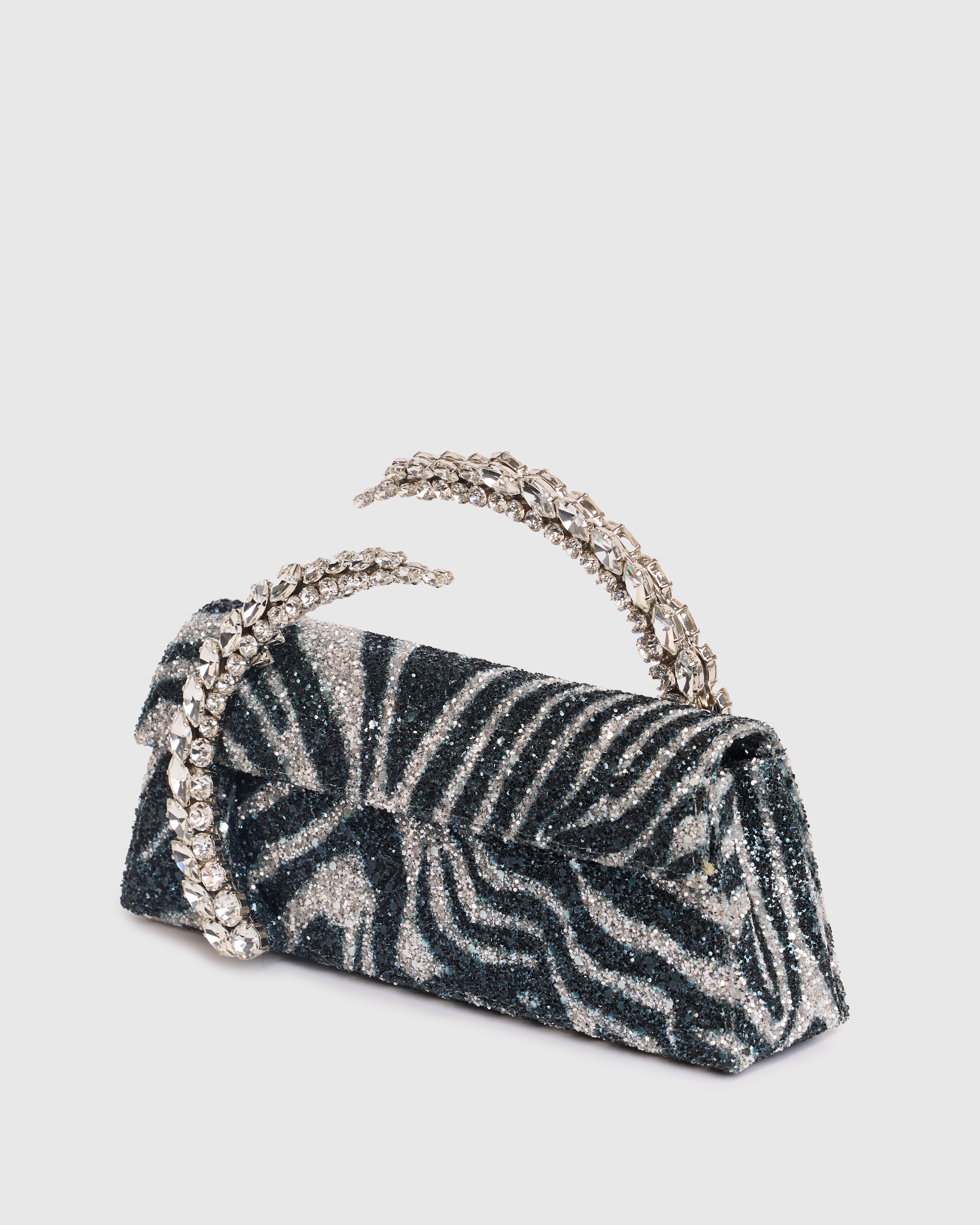 Zebra Glitter Karma Clutch