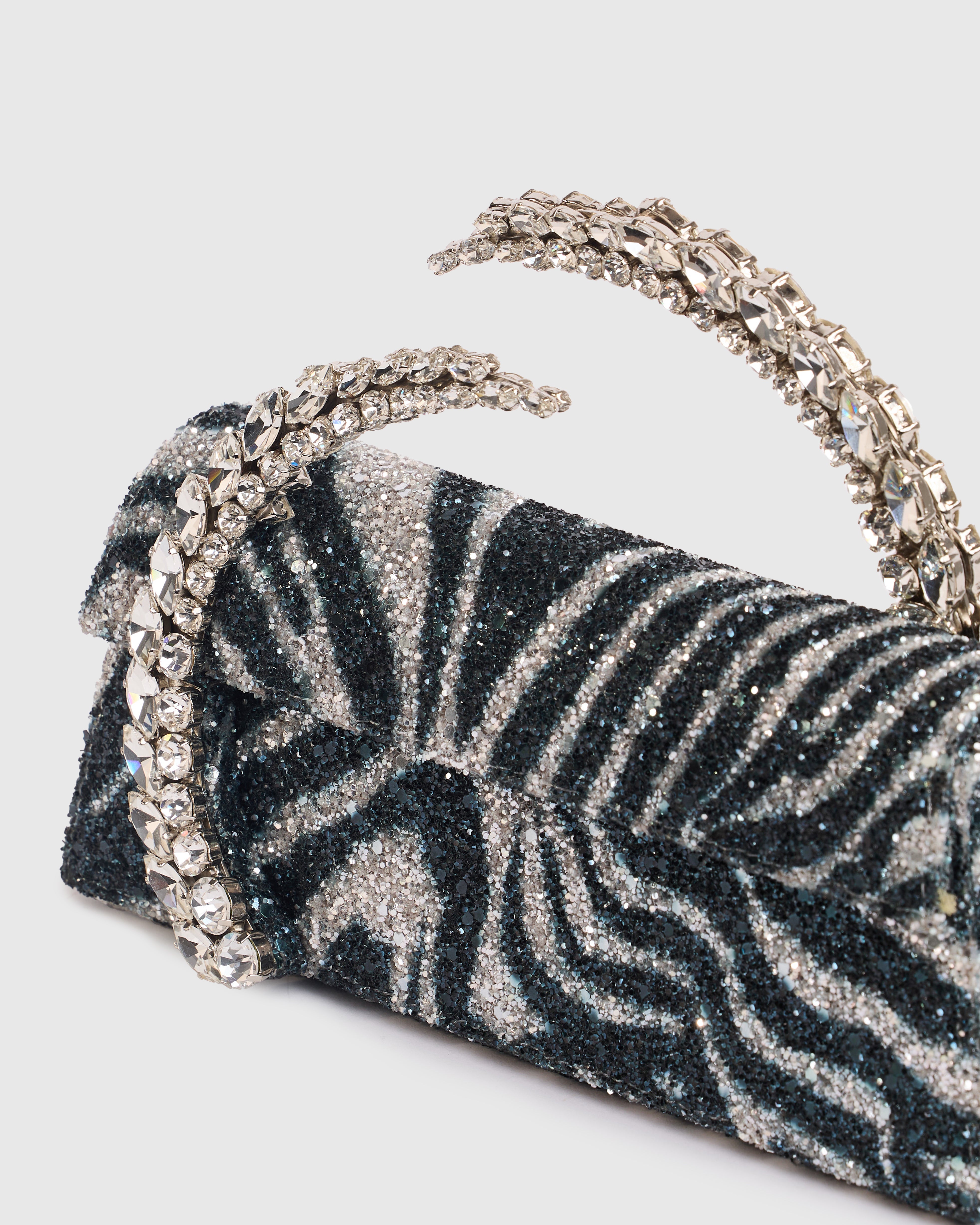 Zebra Glitter Karma Clutch
