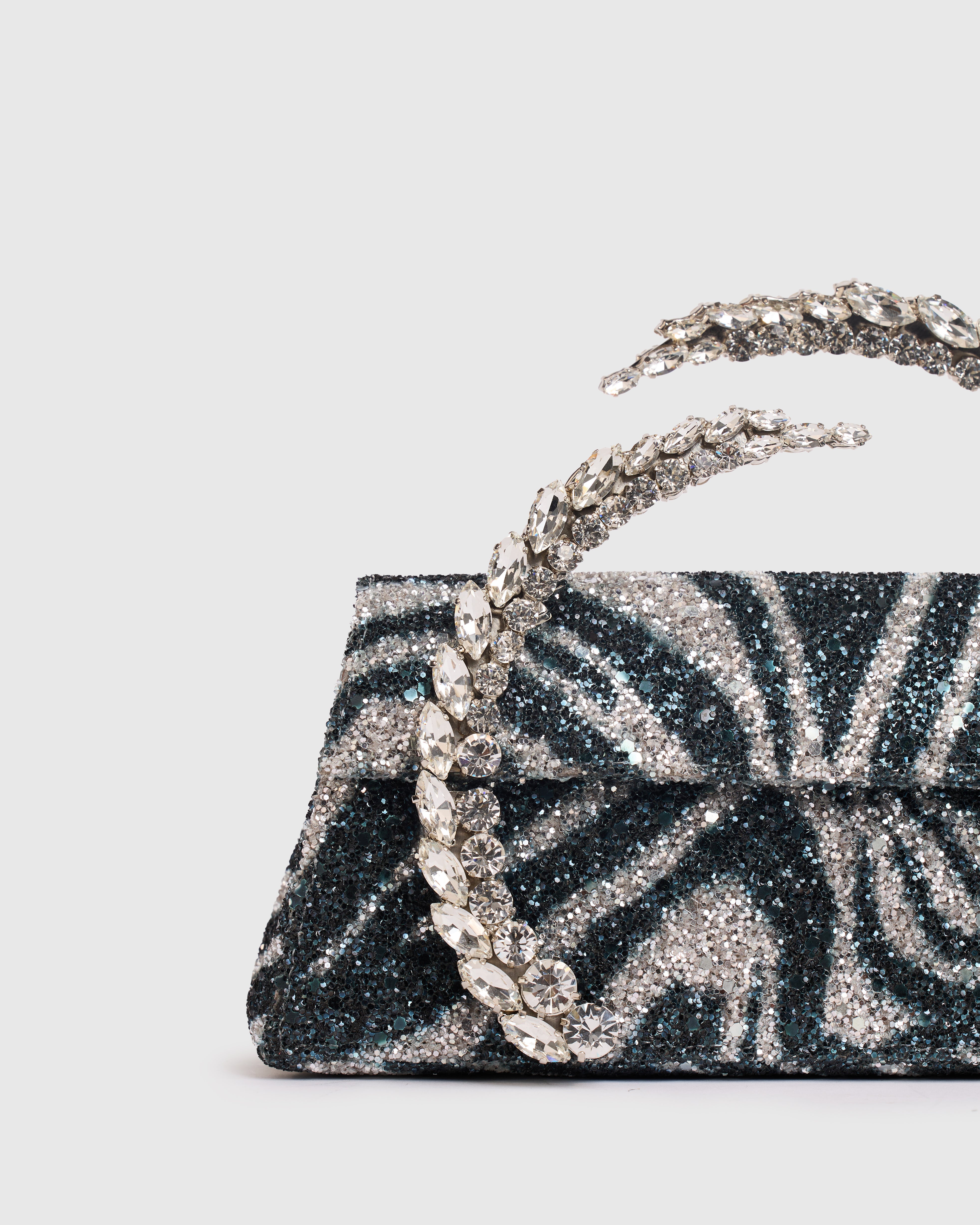 Zebra Glitter Karma Clutch