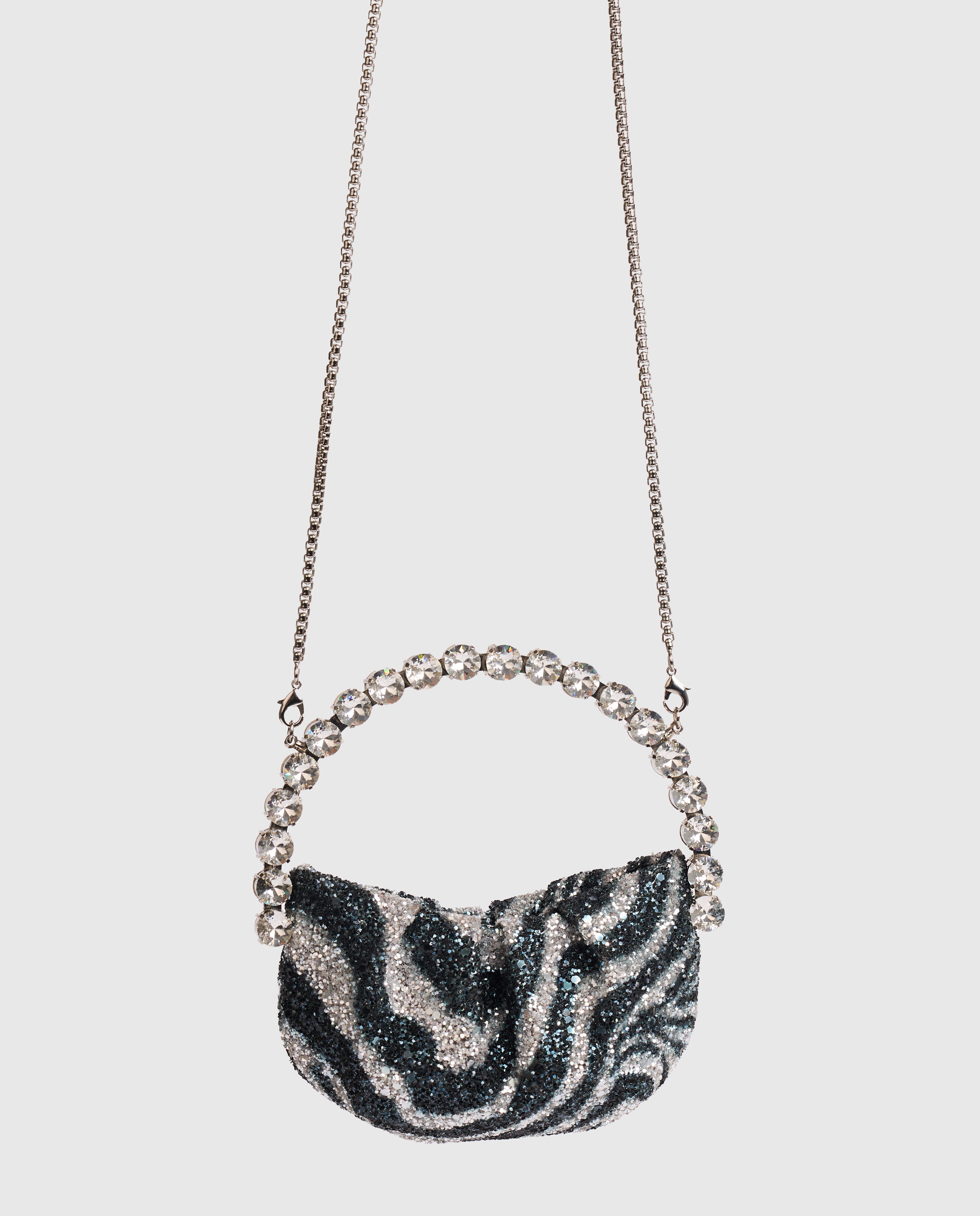 Zebra Glitter Micro Eternity Clutch